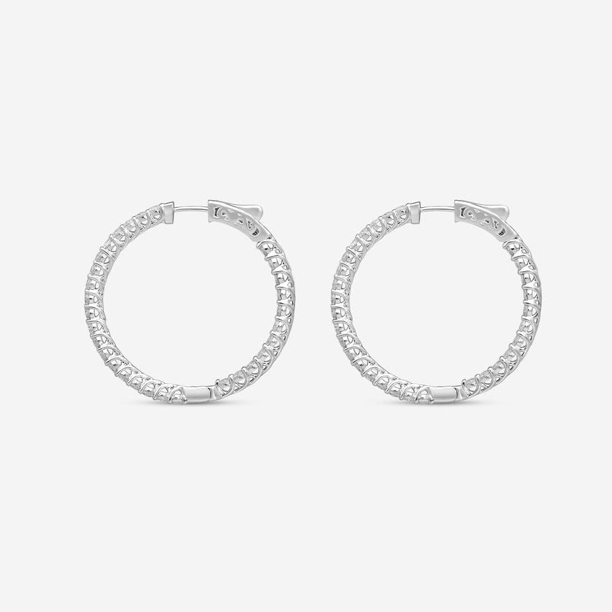 Ina Mar 14K White Gold 3.00 ctw Round Diamond Hoop Earrings E1139C-FW-300F — view 3