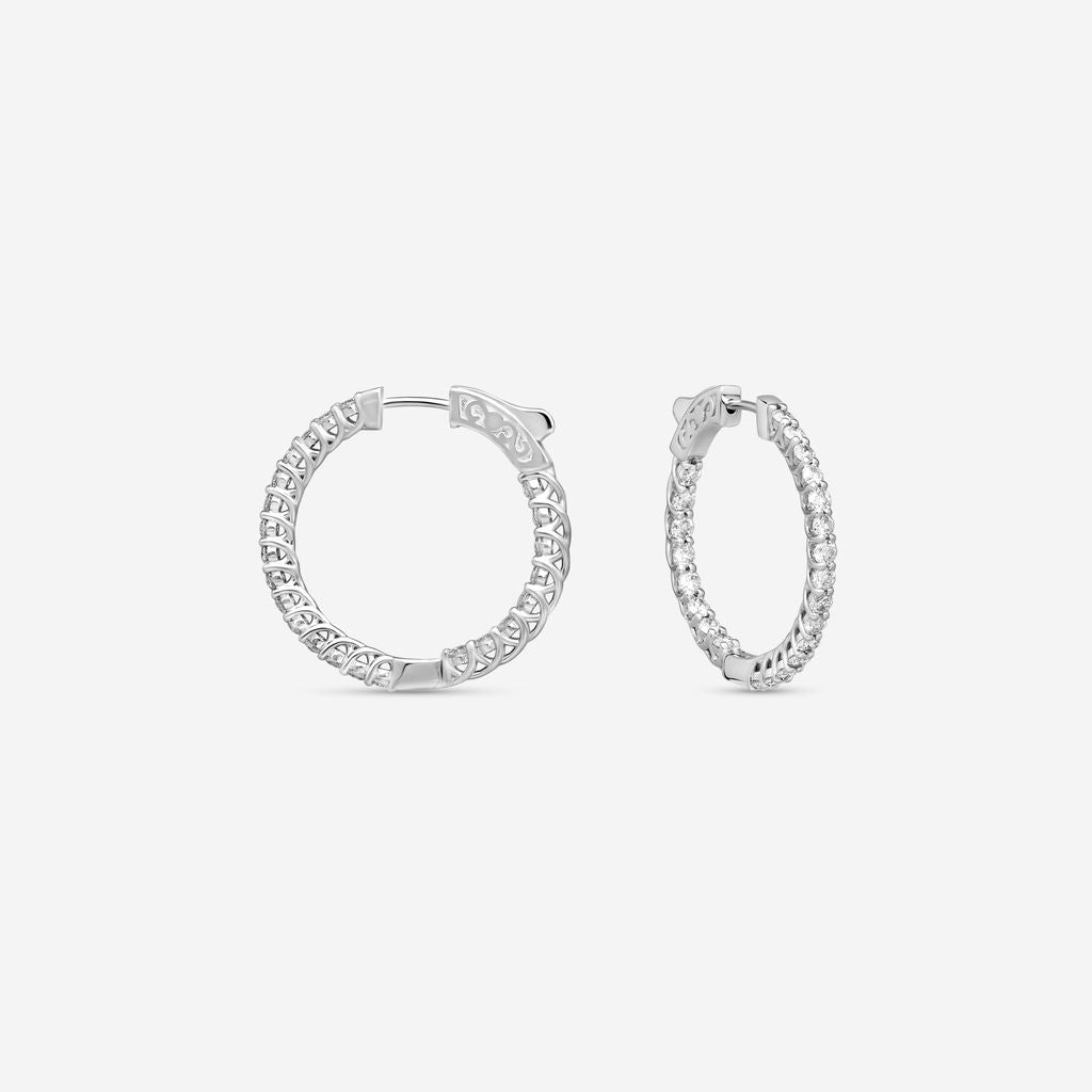 Ina Mar 14K White Gold 2.00 ctw Round Diamond Hoop Earrings E1139B-FW-200F — view 2