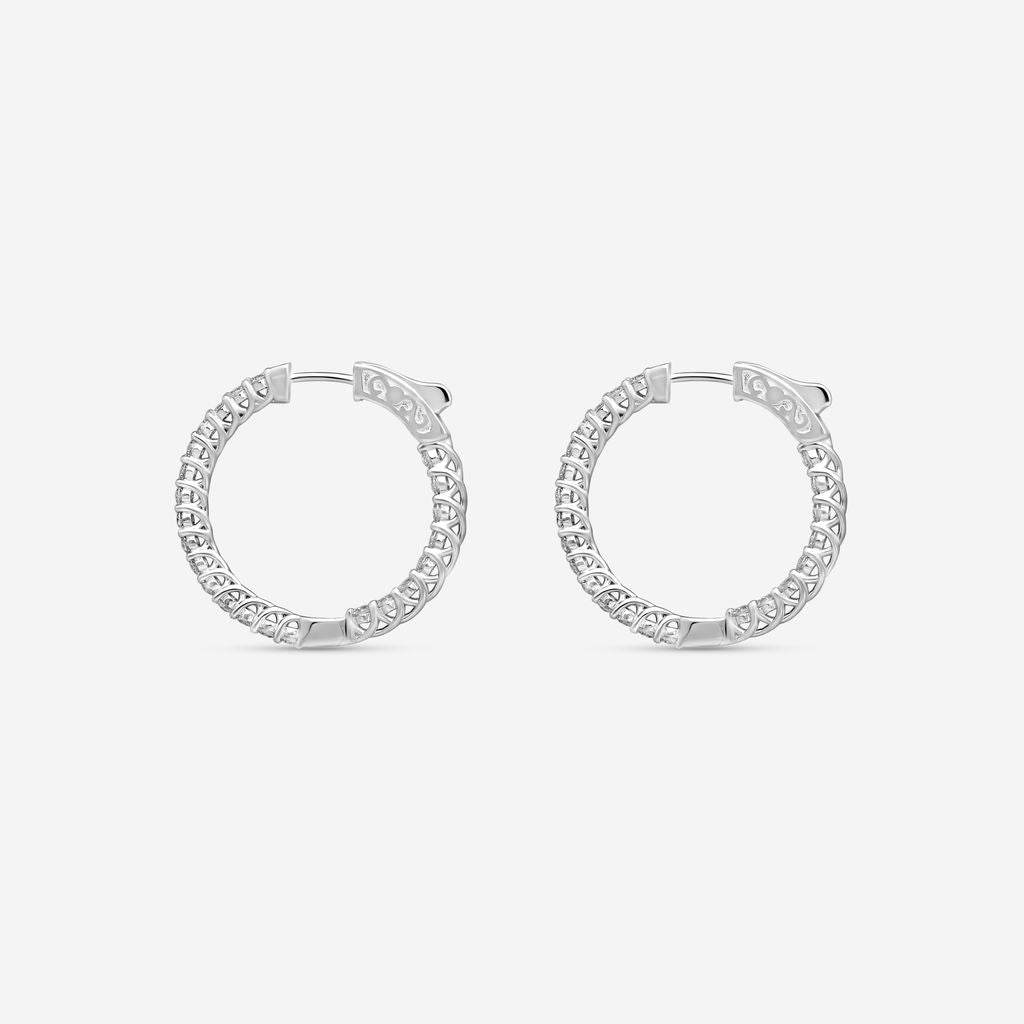 Ina Mar 14K White Gold 2.00 ctw Round Diamond Hoop Earrings E1139B-FW-200F — view 3