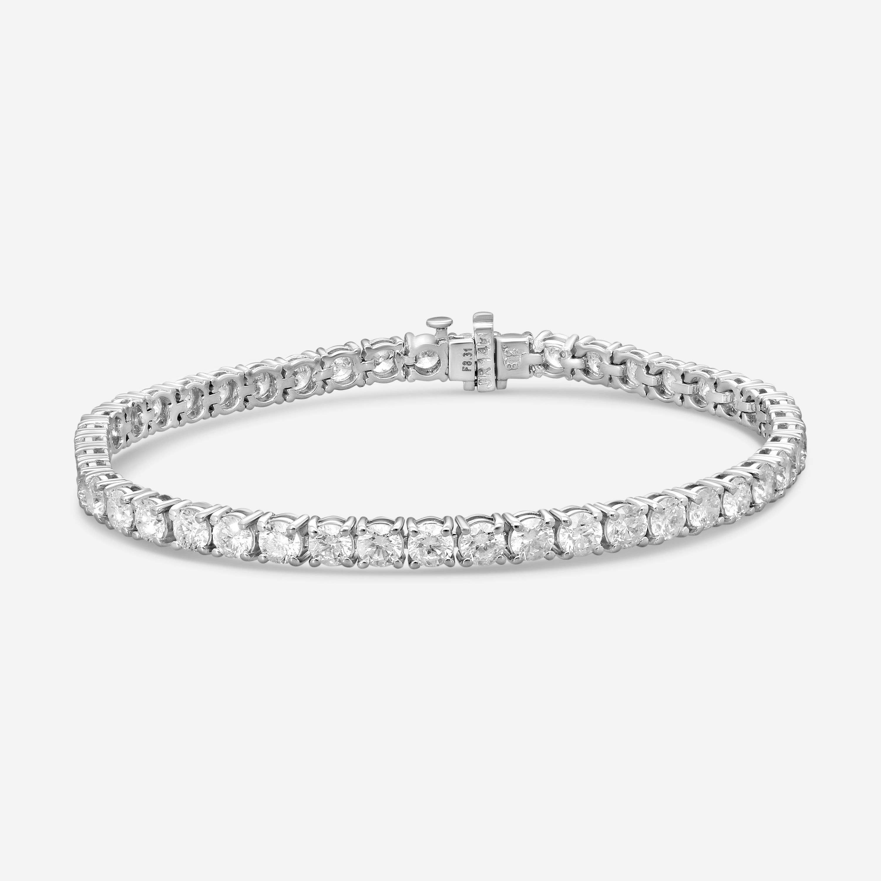 Ina Mar 14K White Gold 8.00 ctw Round Diamond 4-Prong Tennis Bracelet B1088G-FW-800F