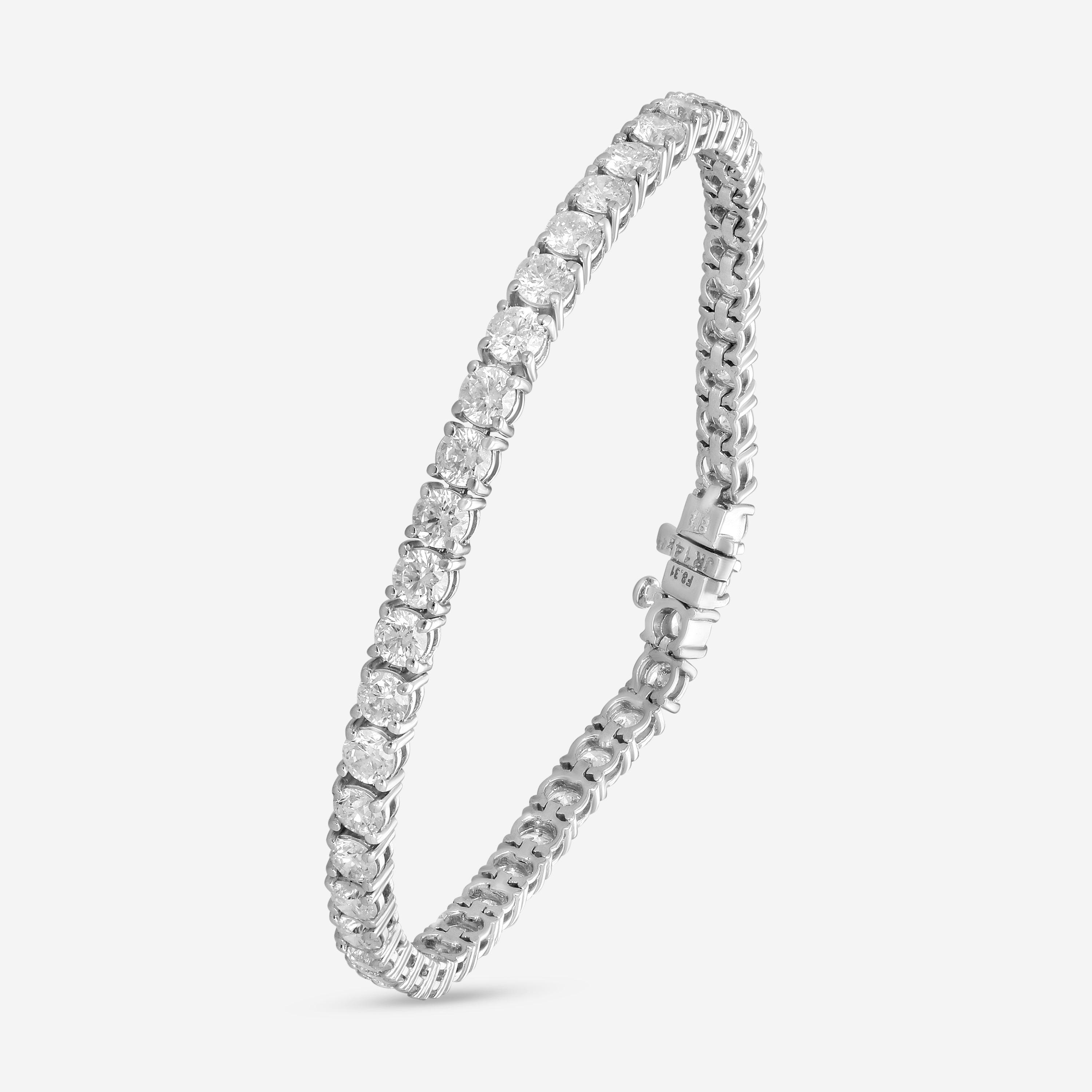 Ina Mar 14K White Gold 8.00 ctw Round Diamond 4-Prong Tennis Bracelet B1088G-FW-800F — view 2