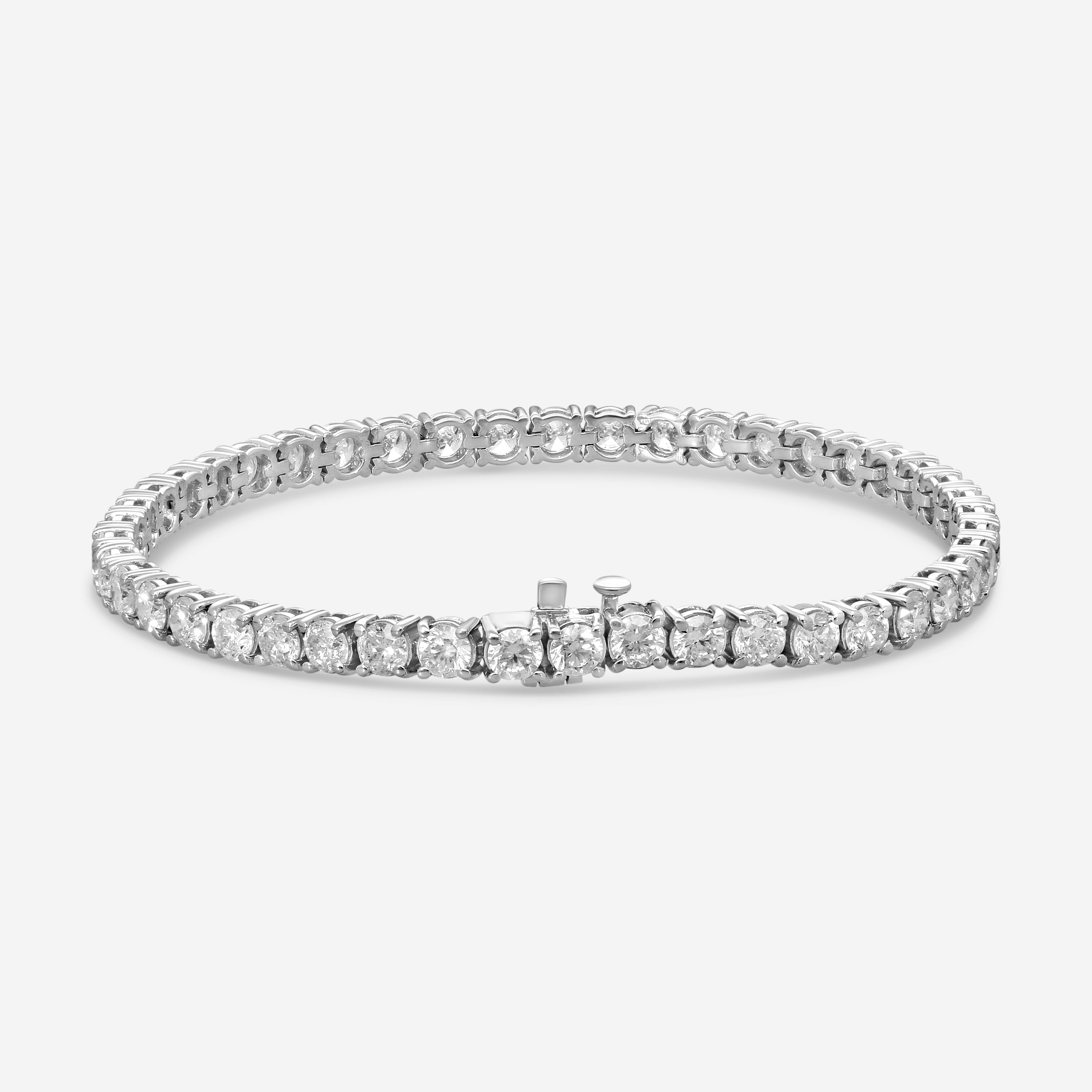 Ina Mar 14K White Gold 8.00 ctw Round Diamond 4-Prong Tennis Bracelet B1088G-FW-800F — view 3