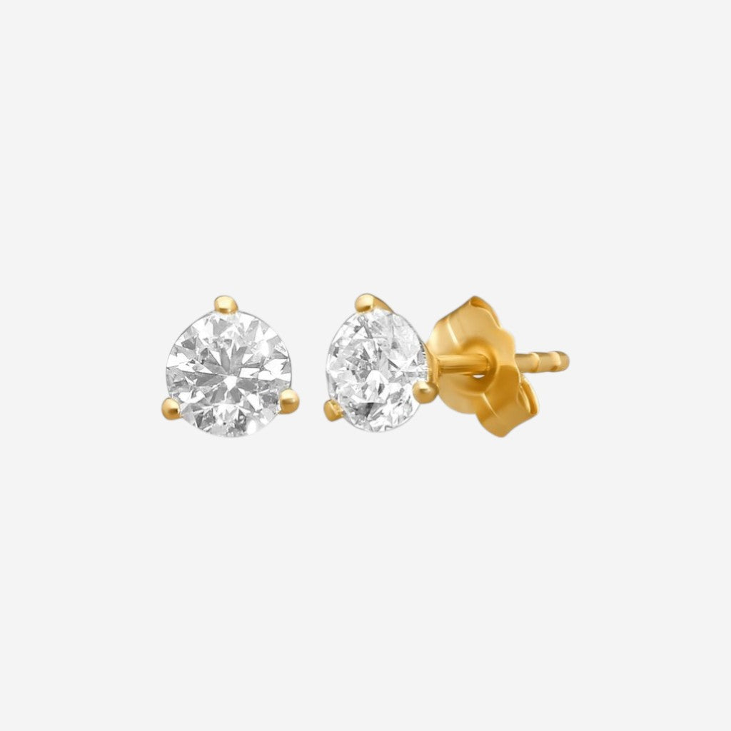 Ina Mar 14K Yellow Gold 1.00 ctw Round Diamond Martini Stud Earrings ST1001D-FY-100F — view 2
