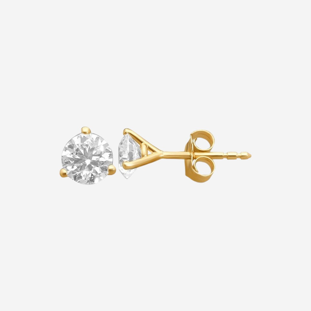 Ina Mar 14K Yellow Gold 1.00 ctw Round Diamond Martini Stud Earrings ST1001D-FY-100F — view 3