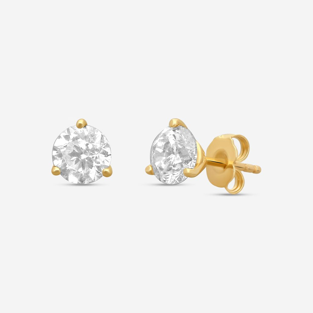 Ina Mar 14K Yellow Gold 2.00 ctw Round Diamond Martini Stud Earrings ST1001D-FY-200F — view 2