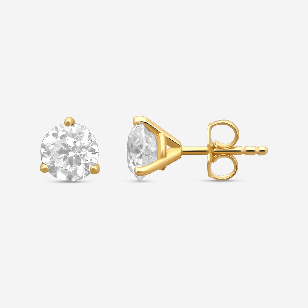 Ina Mar 14K Yellow Gold 2.00 ctw Round Diamond Martini Stud Earrings ST1001D-FY-200F — view 3