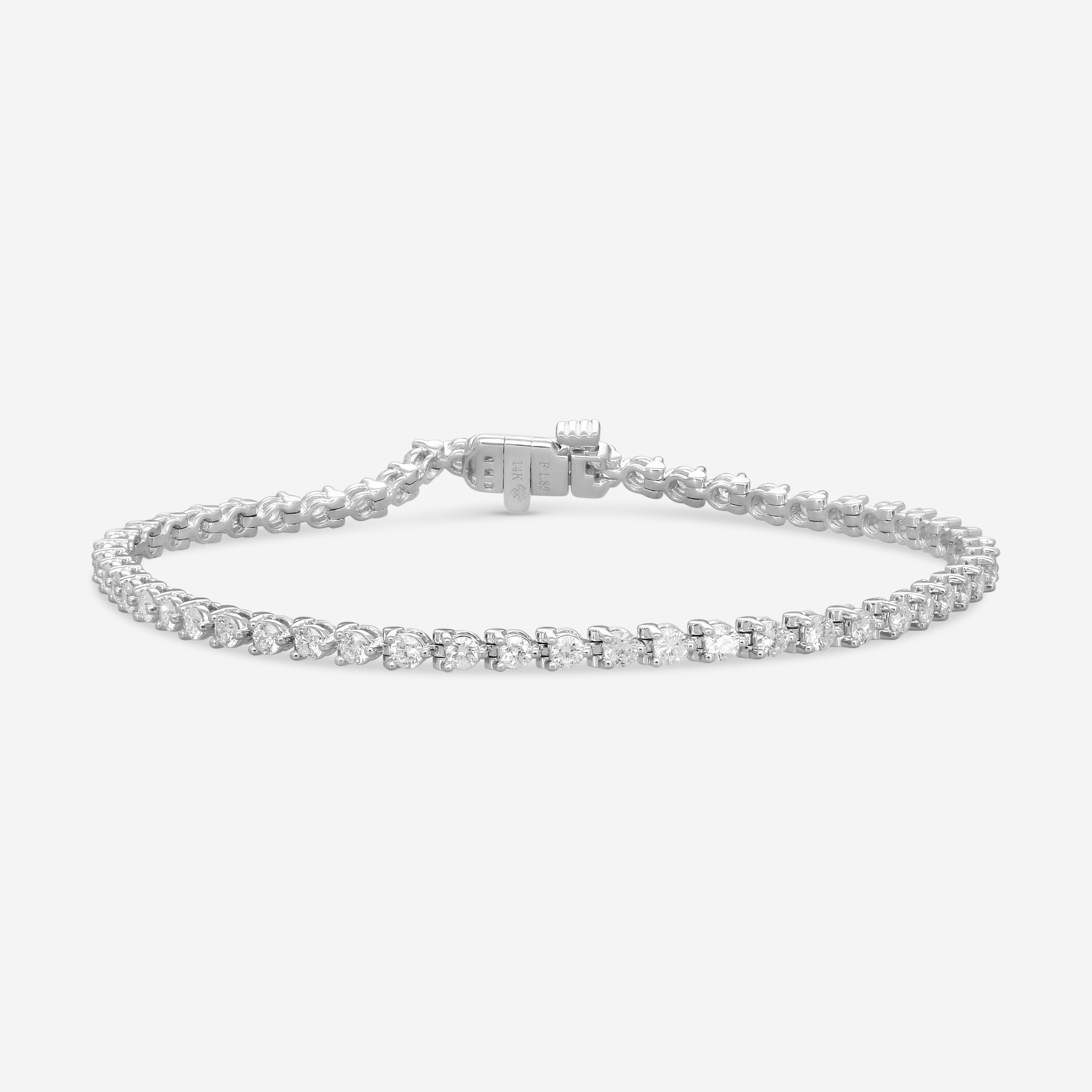 Ina Mar 14K White Gold 2.00 ctw Round Diamond Martini Tennis Bracelet B1076B-FW-200F