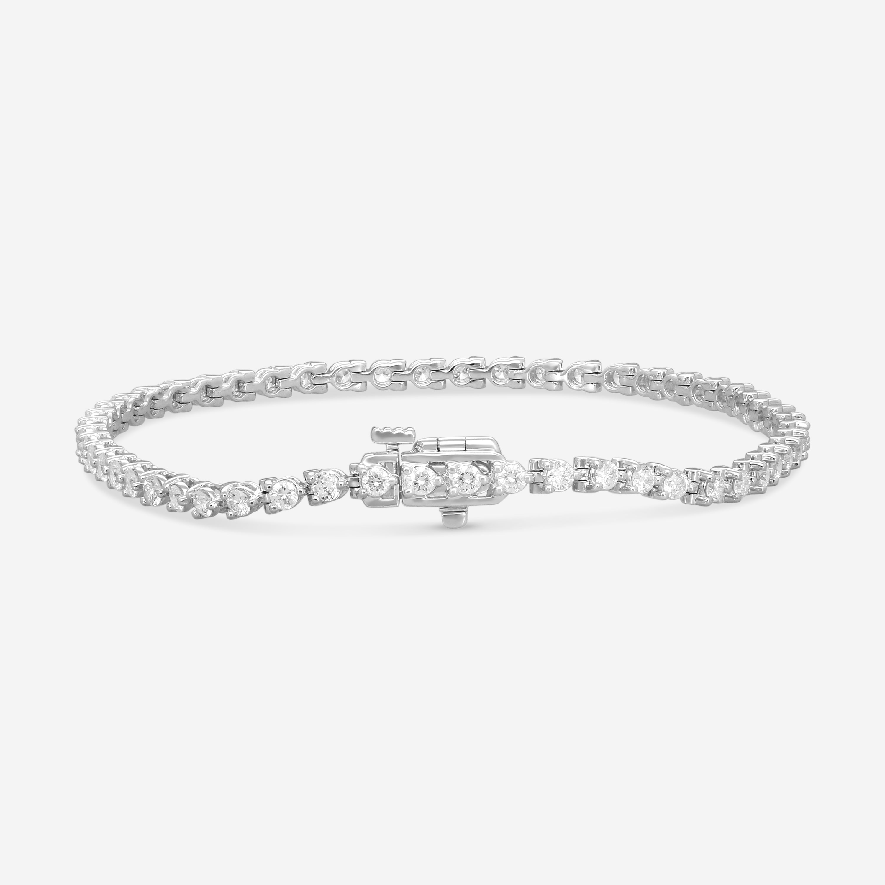 Ina Mar 14K White Gold 2.00 ctw Round Diamond Martini Tennis Bracelet B1076B-FW-200F — view 2