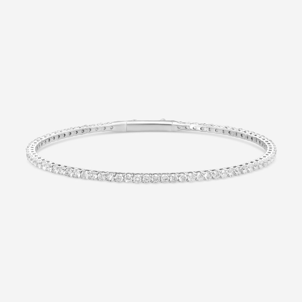 Ina Mar 14K White Gold 3.00 ctw Round Diamond Flex Tennis Bangle Bracelet B1100C-FW-300F