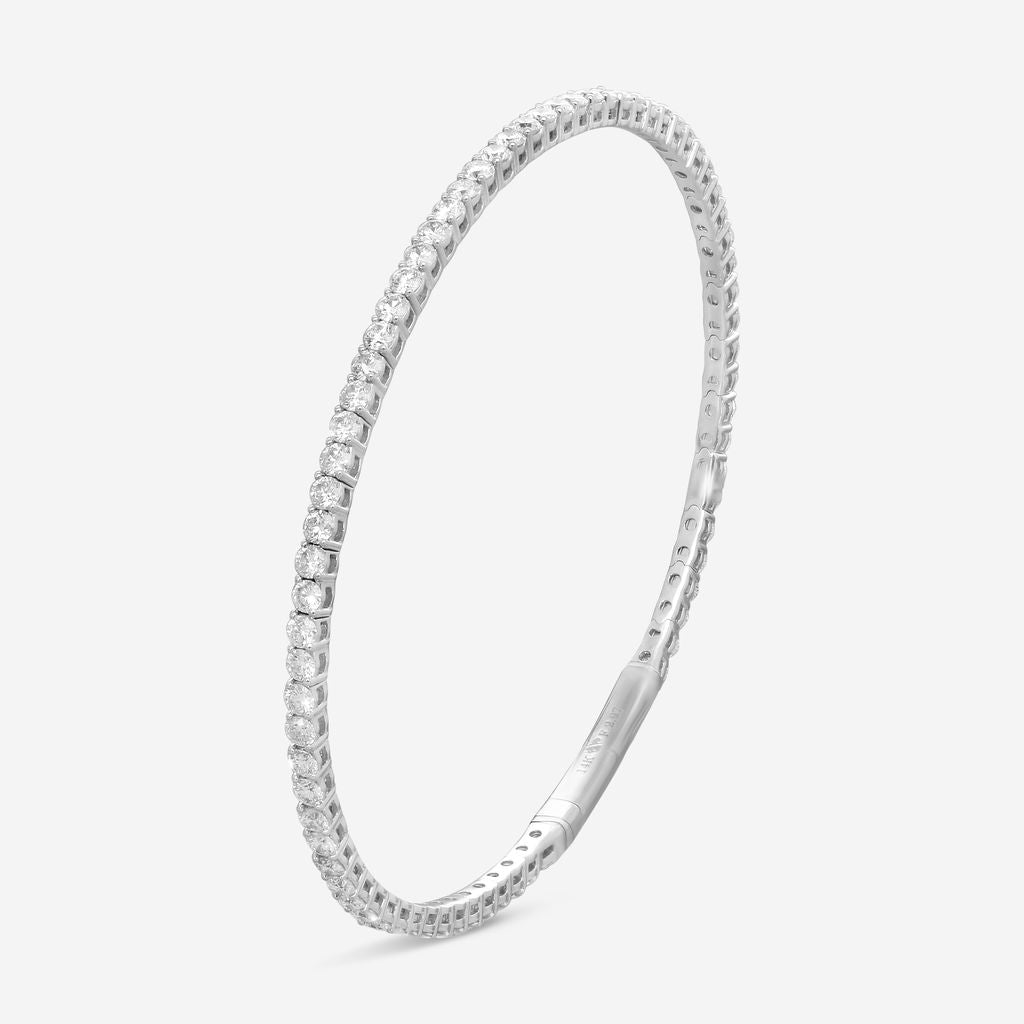 Ina Mar 14K White Gold 3.00 ctw Round Diamond Flex Tennis Bangle Bracelet B1100C-FW-300F — view 2