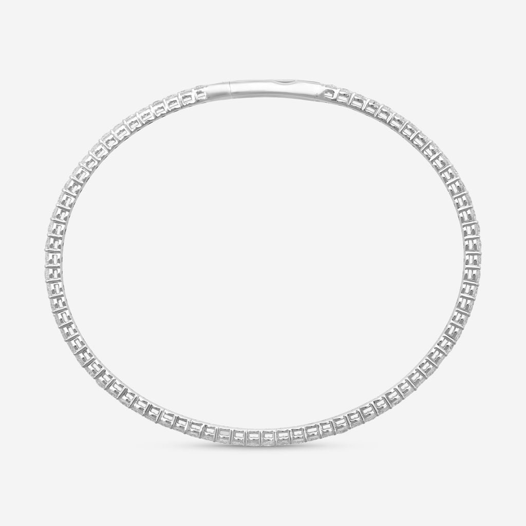 Ina Mar 14K White Gold 3.00 ctw Round Diamond Flex Tennis Bangle Bracelet B1100C-FW-300F — view 4