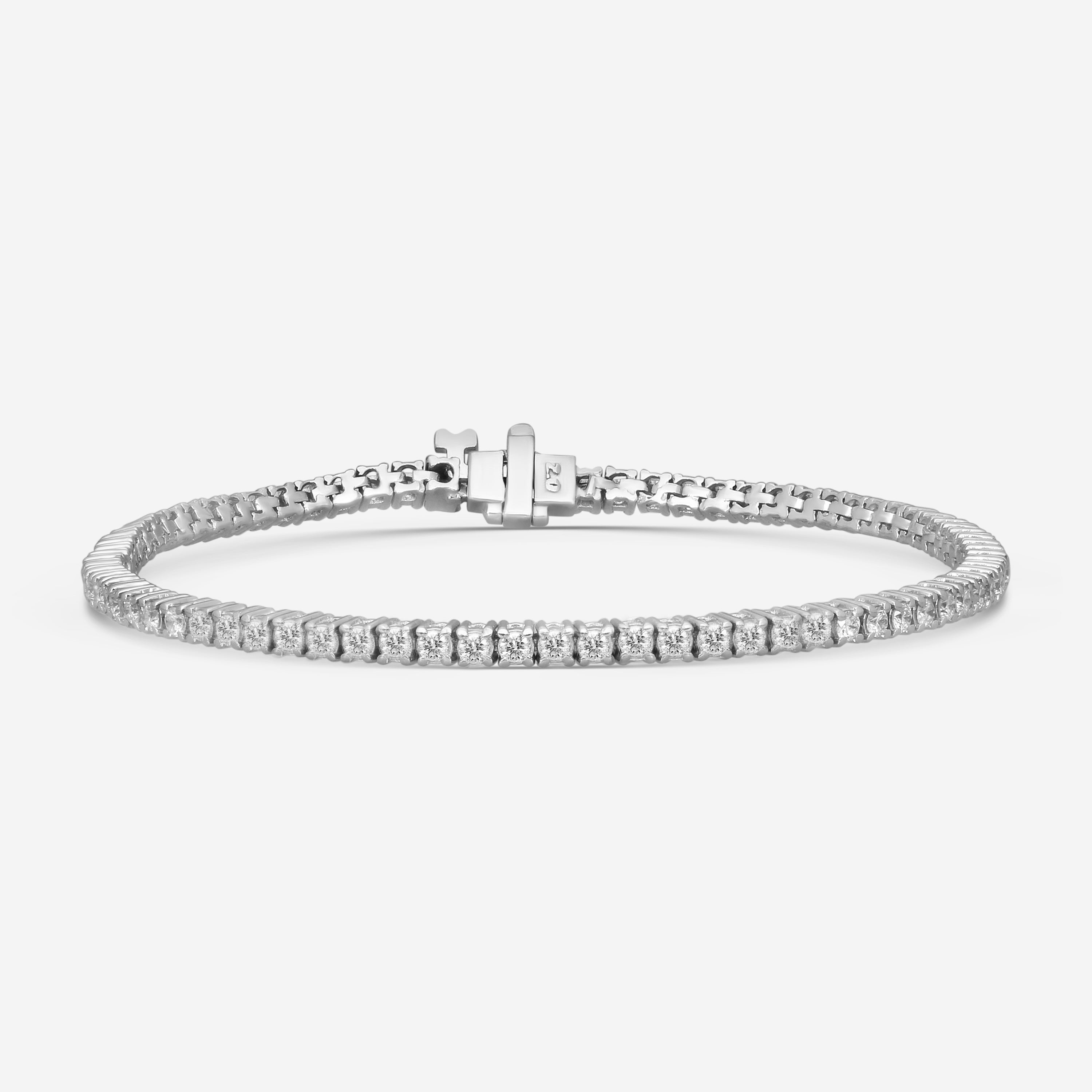 Ina Mar 14K White Gold 2.00 ctw Round Diamond 4-Prong Tennis Bracelet B1088B-FW-200F