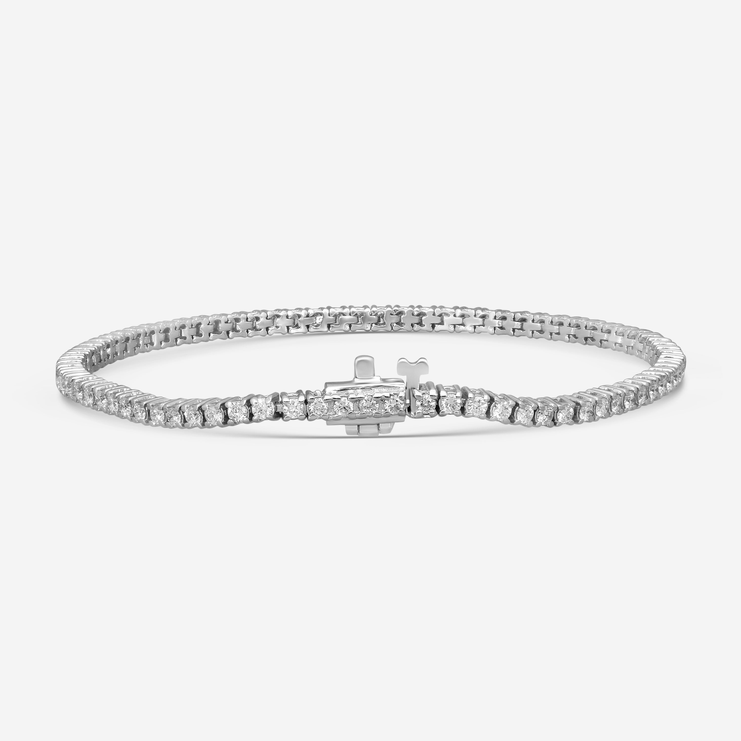 Ina Mar 14K White Gold 2.00 ctw Round Diamond 4-Prong Tennis Bracelet B1088B-FW-200F — view 2
