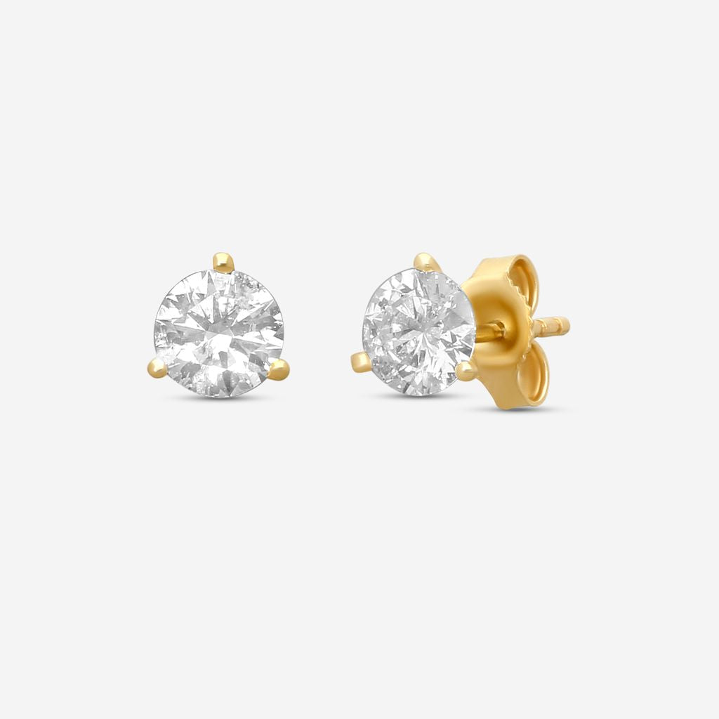 Ina Mar 14K Yellow Gold 1.50 ctw Round Diamond Martini Stud Earrings ST1001D-FY-150F — view 2
