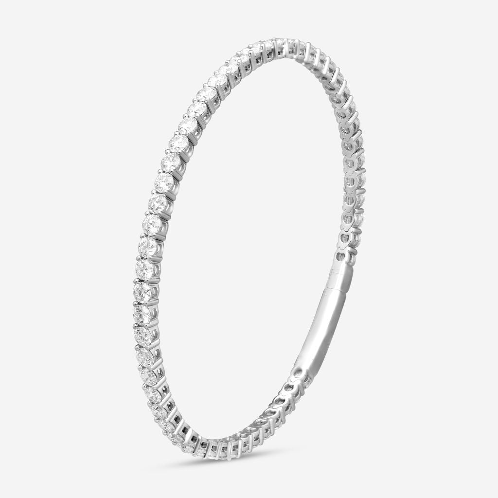 Ina Mar 14K White Gold 5.00 ctw Round Diamond Flex Tennis Bangle Bracelet B1100E-FW-500F — view 2
