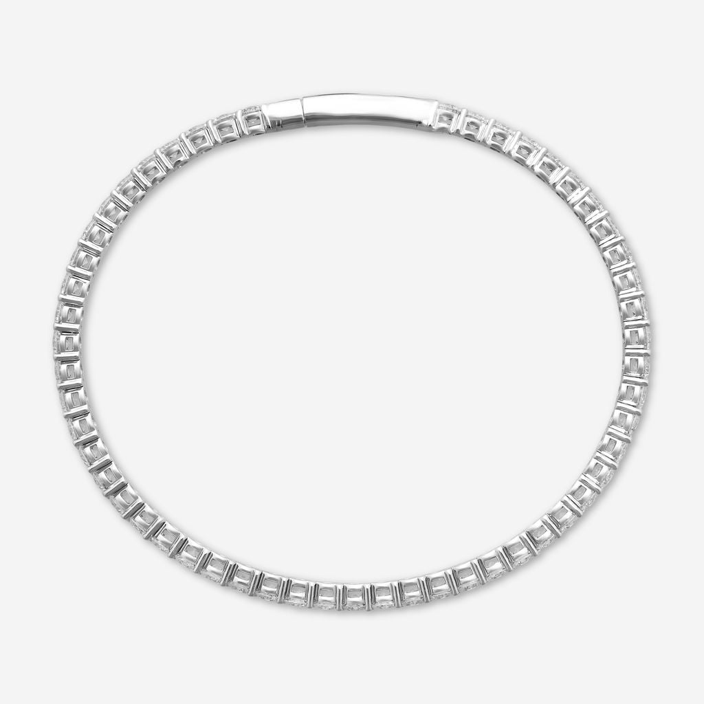 Ina Mar 14K White Gold 5.00 ctw Round Diamond Flex Tennis Bangle Bracelet B1100E-FW-500F — view 4