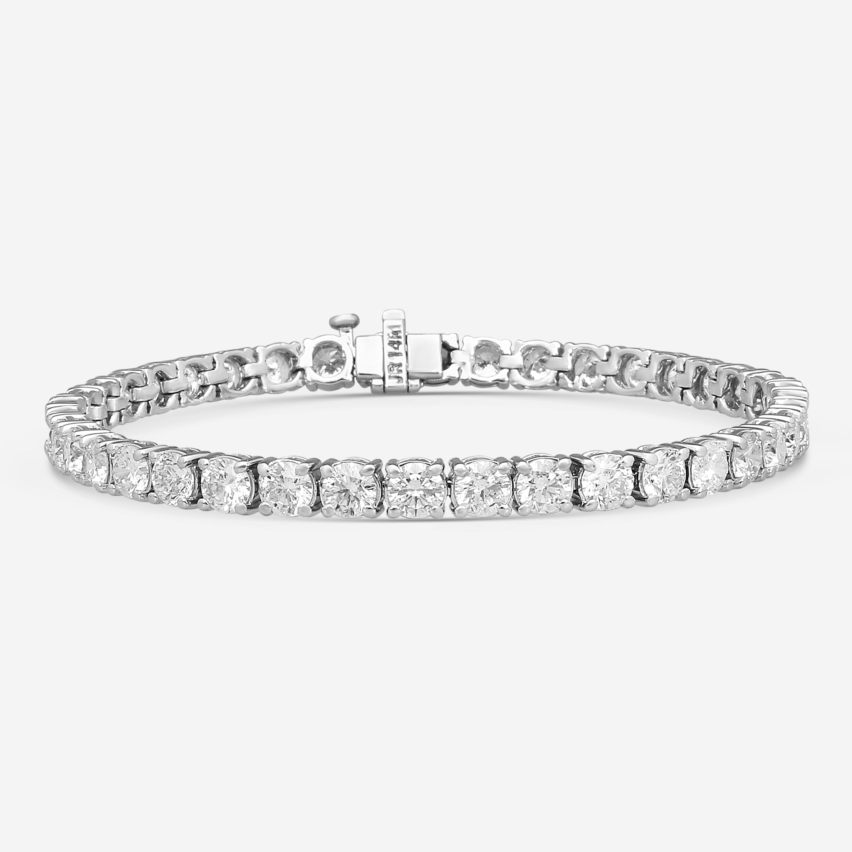 Ina Mar 14K White Gold 10.00 ctw Round Diamond 4-Prong Tennis Bracelet B1088H-FW-1000F