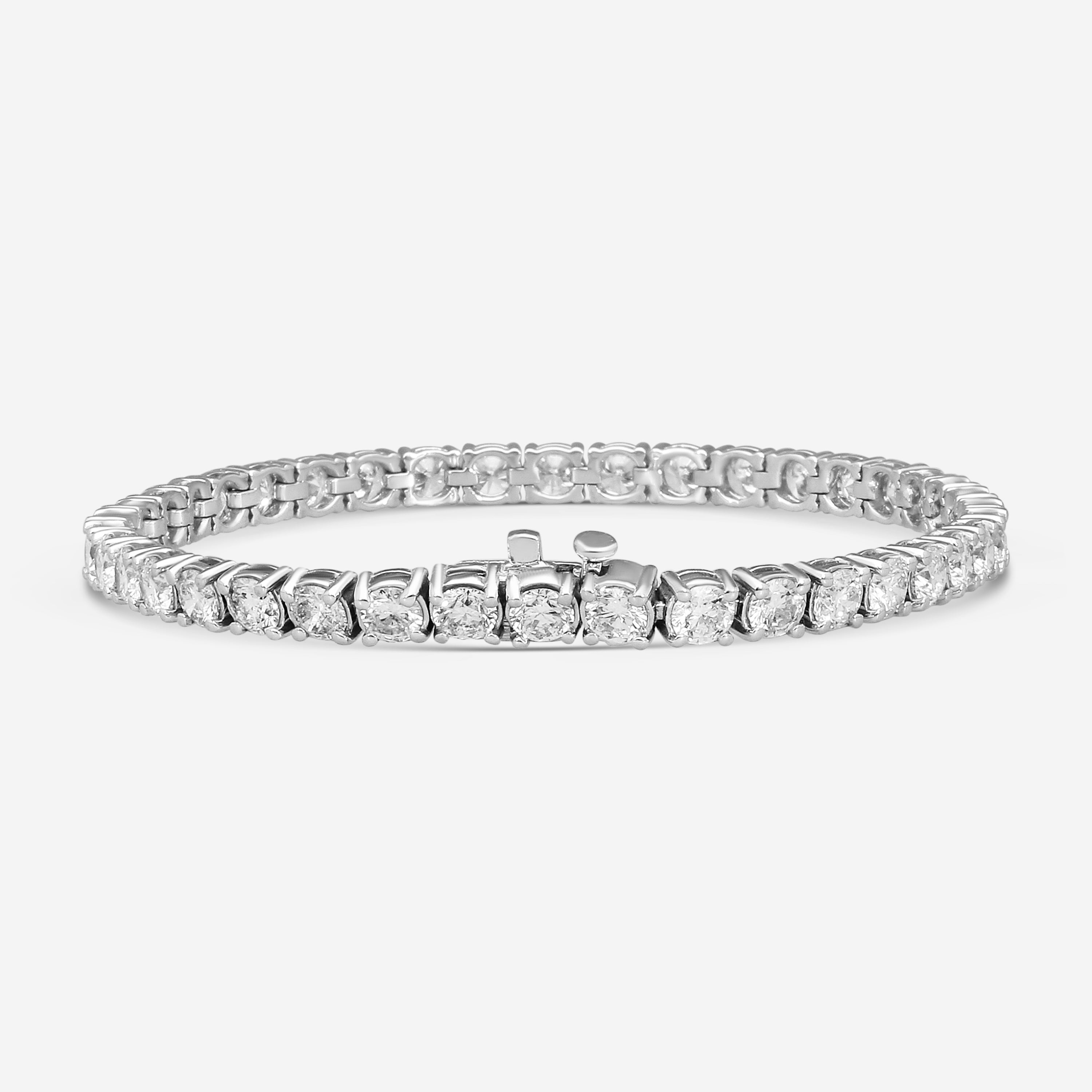 Ina Mar 14K White Gold 10.00 ctw Round Diamond 4-Prong Tennis Bracelet B1088H-FW-1000F — view 2
