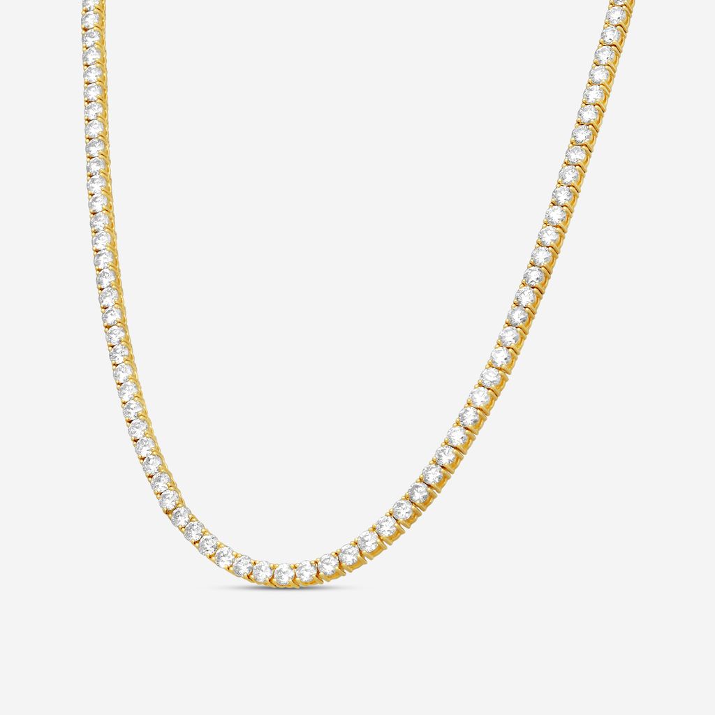 Ina Mar 14K Yellow Gold 15.00 ctw Round Diamond 4-Prong Tennis Necklace N1197K-FY-1500F — view 2