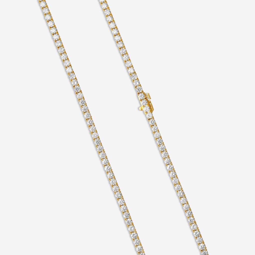 Ina Mar 14K Yellow Gold 15.00 ctw Round Diamond 4-Prong Tennis Necklace N1197K-FY-1500F — view 3