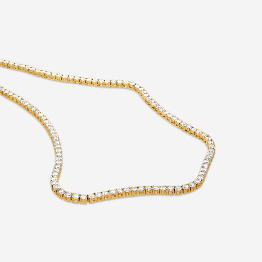 Ina Mar 14K Yellow Gold 15.00 ctw Round Diamond 4-Prong Tennis Necklace N1197K-FY-1500F — view 4