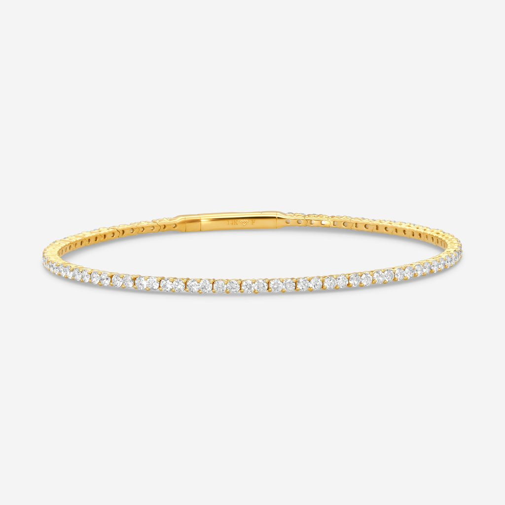 Ina Mar 14K Yellow Gold 2.00 ctw Round Diamond Flex Tennis Bangle Bracelet B1100B-FY-200F