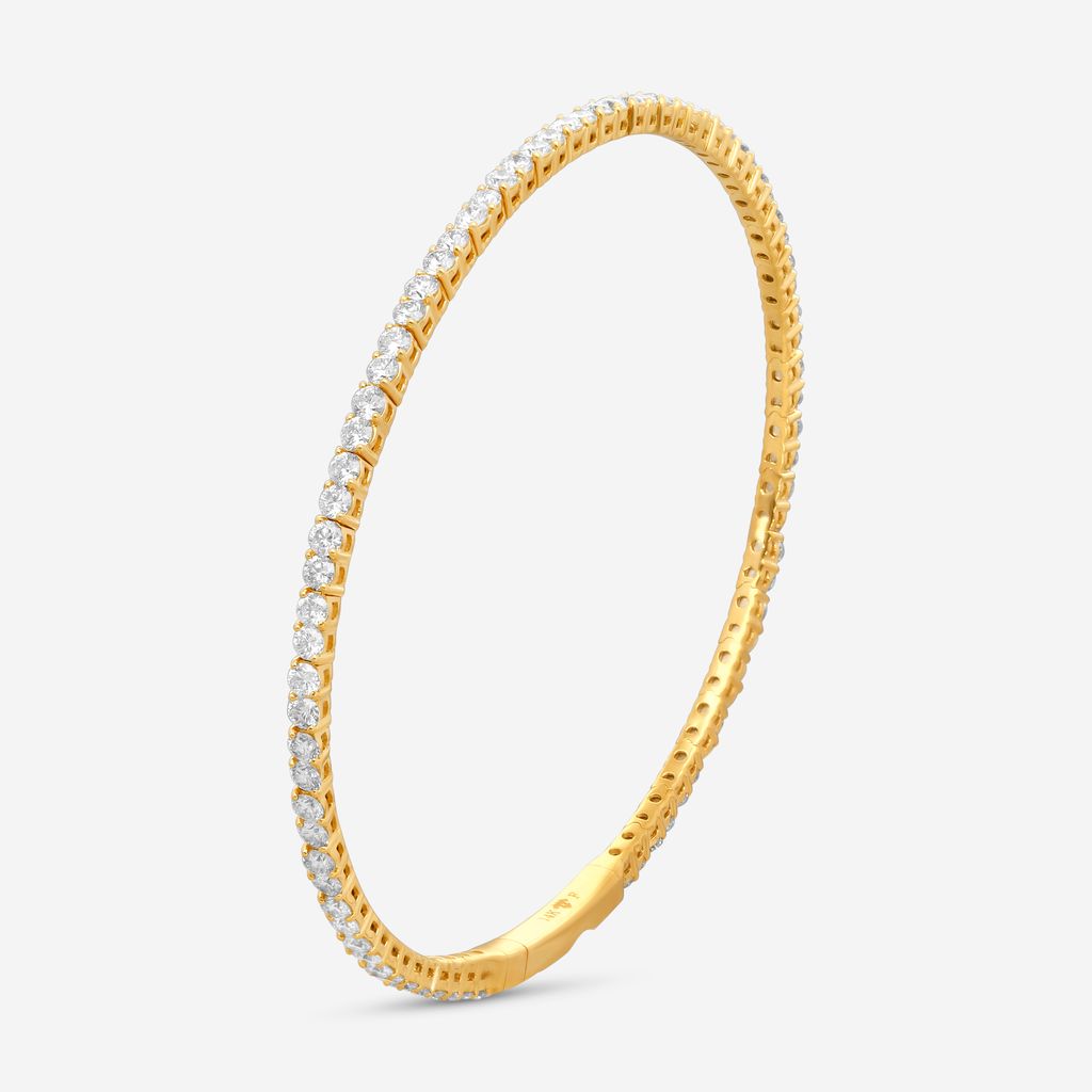 Ina Mar 14K Yellow Gold 2.00 ctw Round Diamond Flex Tennis Bangle Bracelet B1100B-FY-200F — view 2