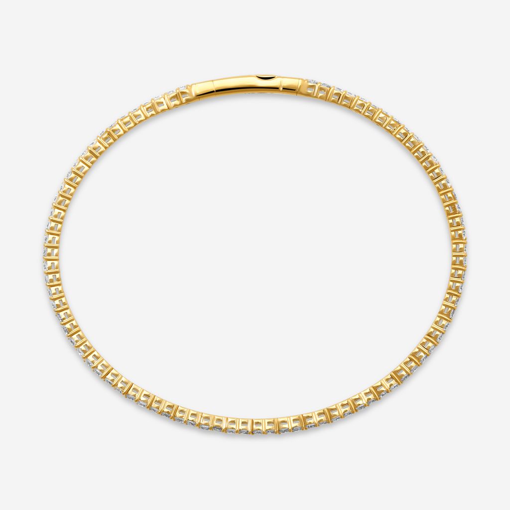 Ina Mar 14K Yellow Gold 2.00 ctw Round Diamond Flex Tennis Bangle Bracelet B1100B-FY-200F — view 4