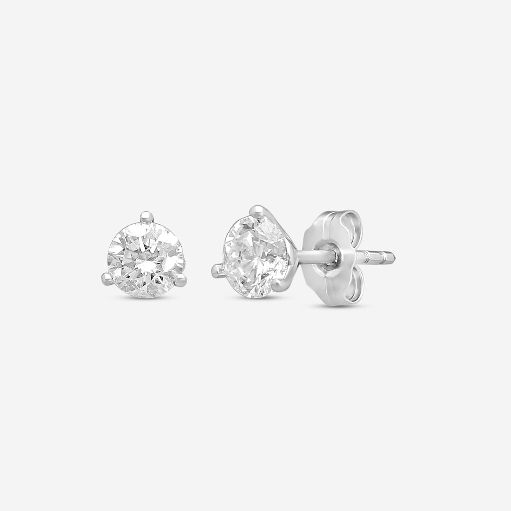 Ina Mar 14K White Gold 1.00 ctw Round Diamond Martini Stud Earrings ST1001D-FW-100F — view 2