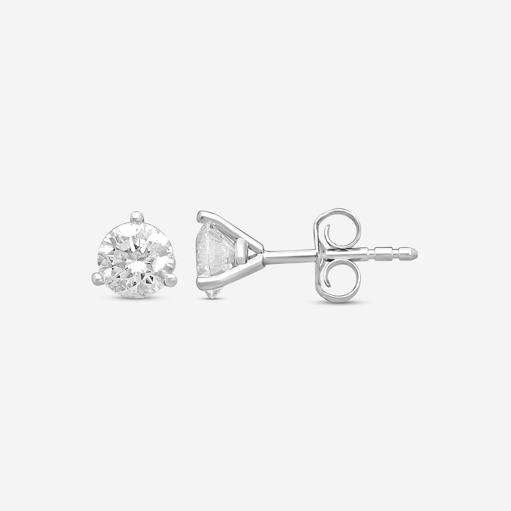 Ina Mar 14K White Gold 1.00 ctw Round Diamond Martini Stud Earrings ST1001D-FW-100F — view 3