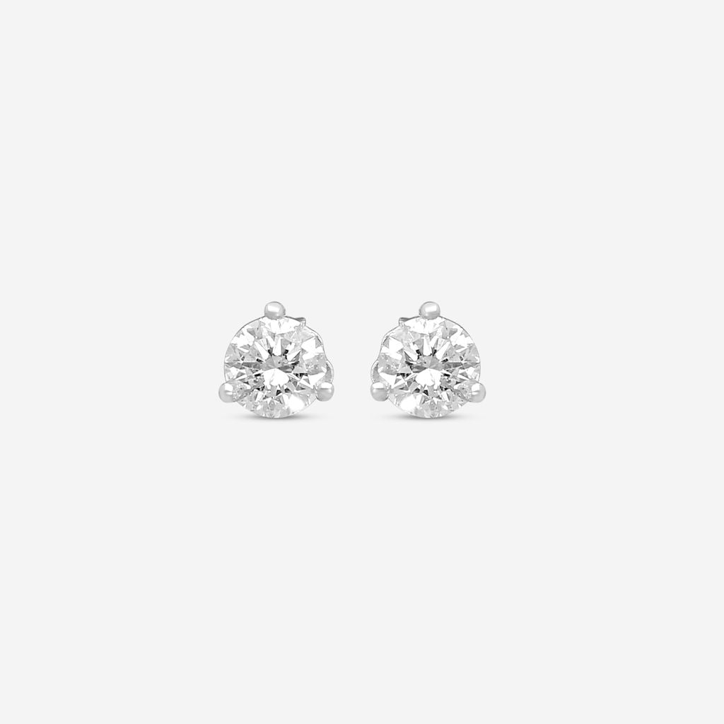 Ina Mar 14K White Gold 0.75 ctw Round Diamond  Martini Stud Earrings ST1001D-FW-075F