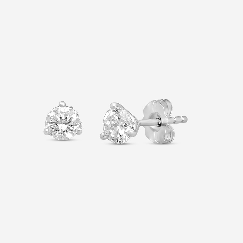 Ina Mar 14K White Gold 0.75 ctw Round Diamond  Martini Stud Earrings ST1001D-FW-075F — view 2