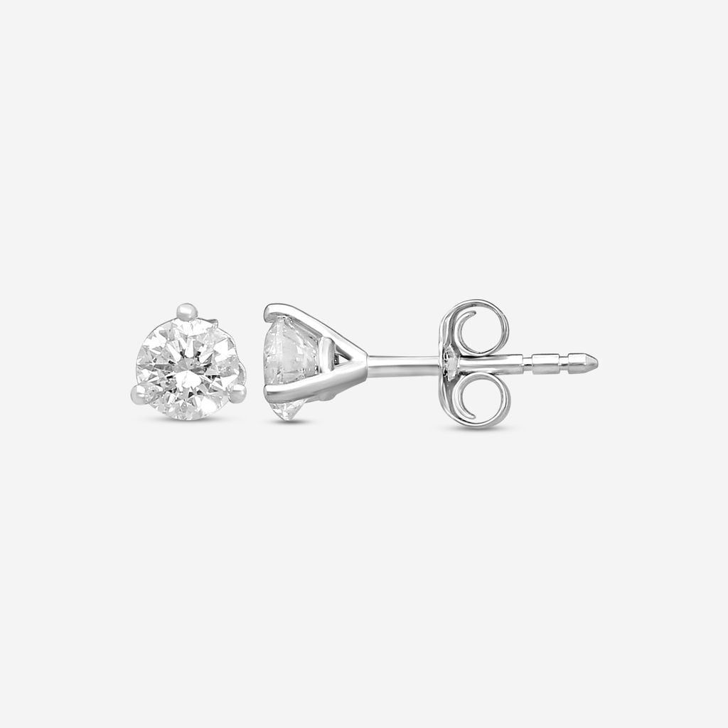 Ina Mar 14K White Gold 0.75 ctw Round Diamond  Martini Stud Earrings ST1001D-FW-075F — view 3