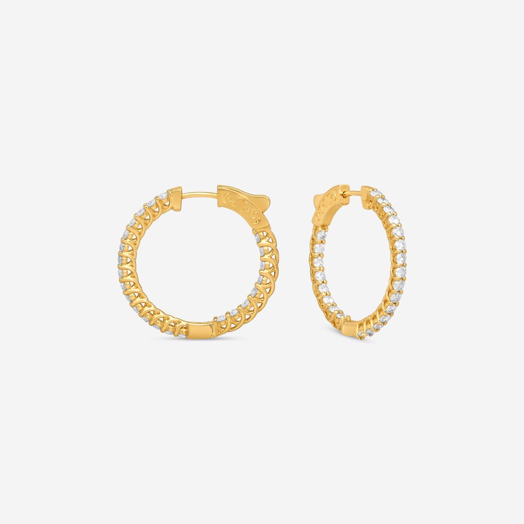 Ina Mar 14K Yellow Gold 2.00 ctw Round Diamond Hoop Earrings E1139B-FY-200F