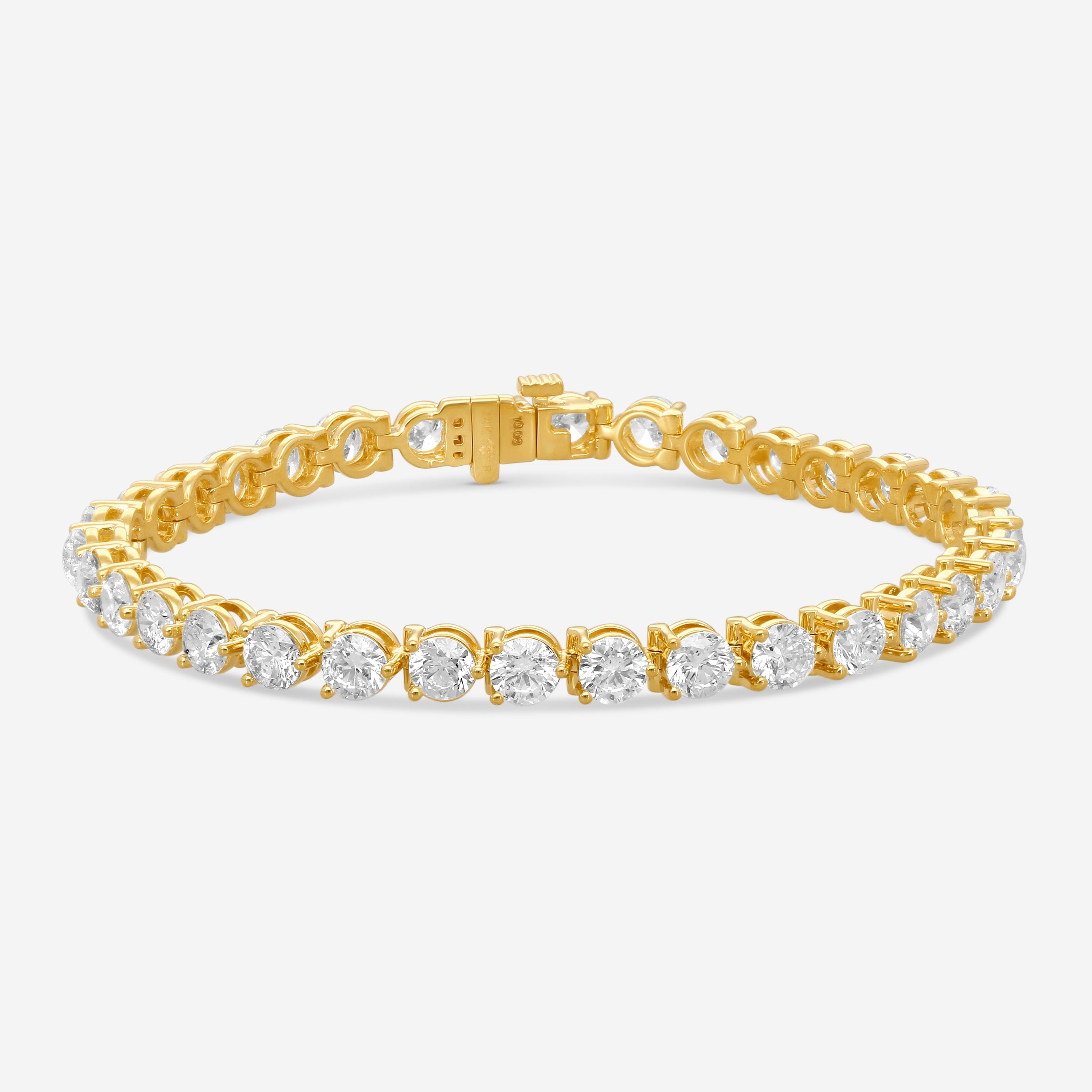 Ina Mar 14K Yellow Gold 10.00ctw Round Diamond Martini Tennis Bracelet B1076H-FY-1000F