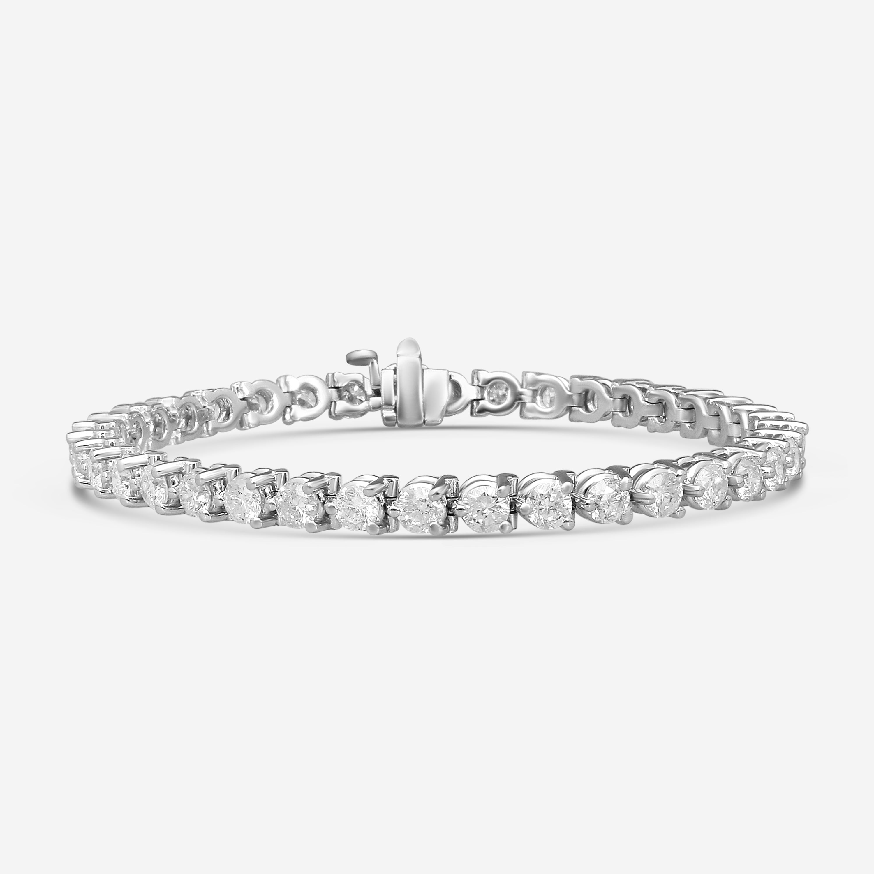 Ina Mar 14K White Gold 8.00 ctw Round Diamond  Martini Tennis Bracelet B1076G-FW-800F