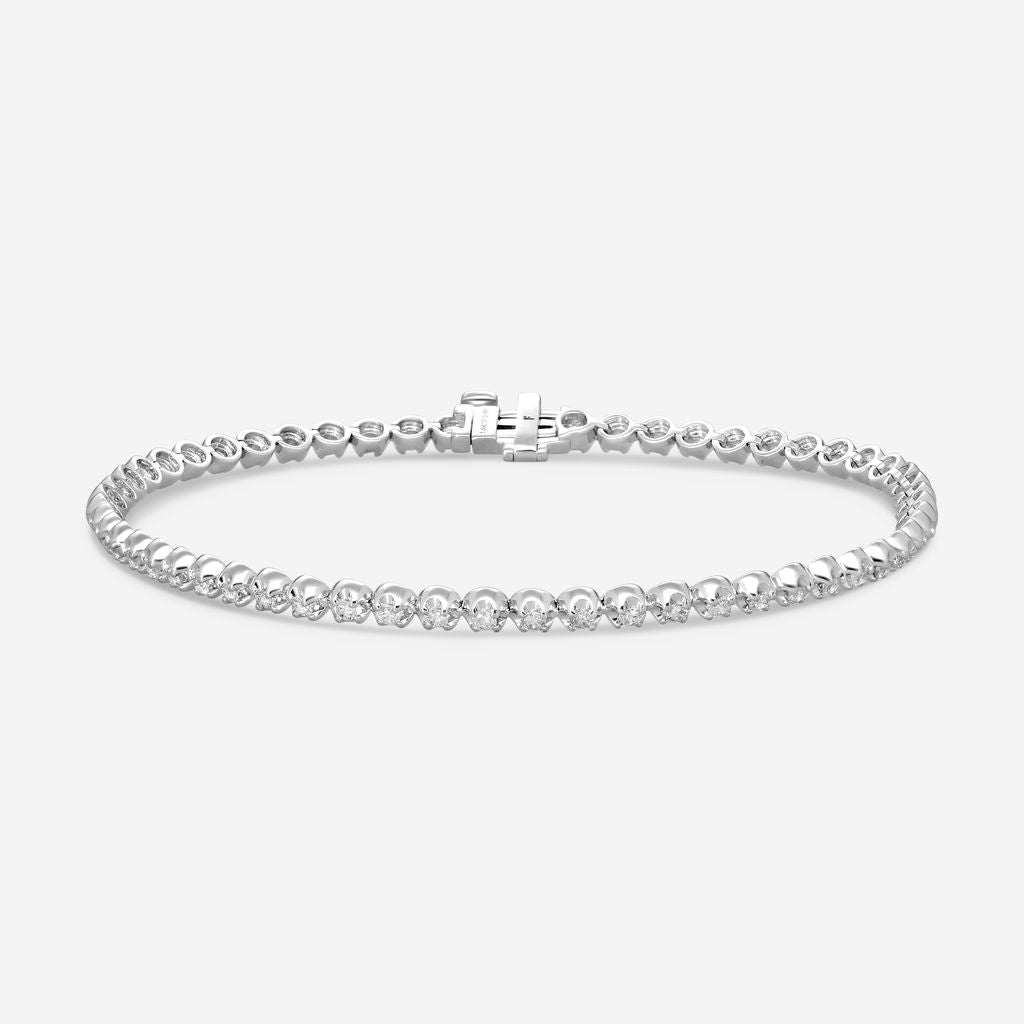 Ina Mar 14K White Gold 1.00 ctw Round Diamond  4-Prong Tennis Bracelet B1053A-FW-100F