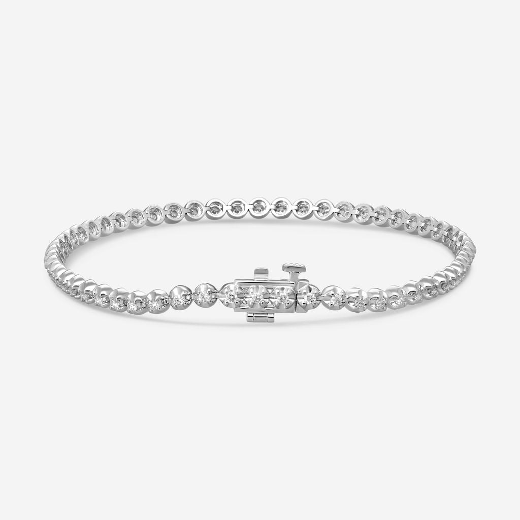 Ina Mar 14K White Gold 1.00 ctw Round Diamond  4-Prong Tennis Bracelet B1053A-FW-100F — view 2