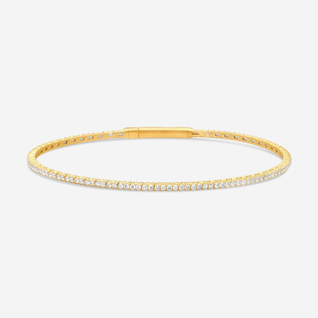 Ina Mar 14K Yellow Gold 1.00 ctw Round Diamond Flex Tennis Bangle Bracelet B1100A-FY-100F
