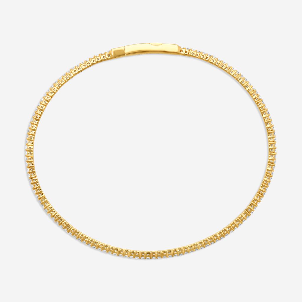 Ina Mar 14K Yellow Gold 1.00 ctw Round Diamond Flex Tennis Bangle Bracelet B1100A-FY-100F — view 4