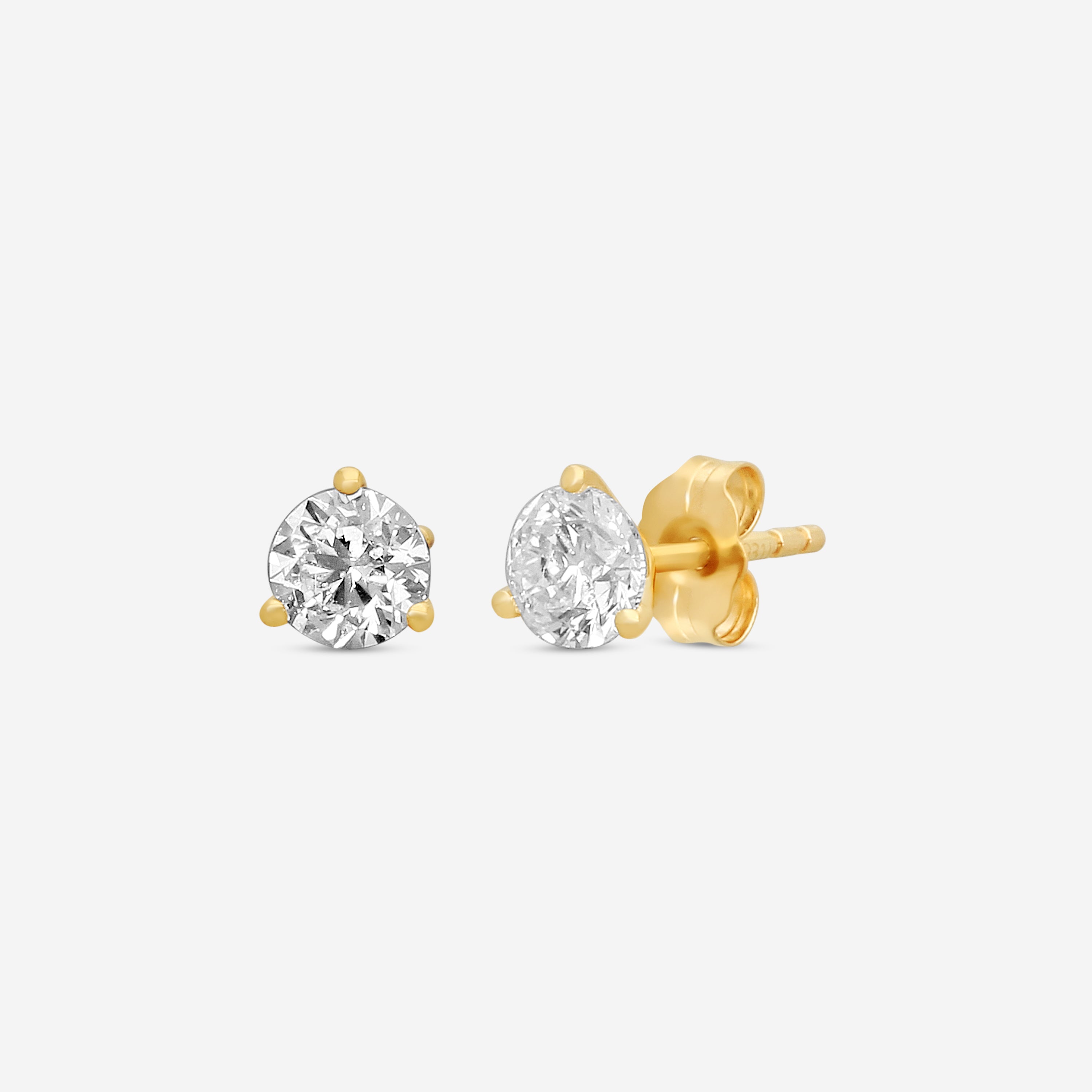 Ina Mar 14K Yellow Gold 0.75 ctw Round Diamond Martini Stud Earrings ST1001D-FY-075F — view 2