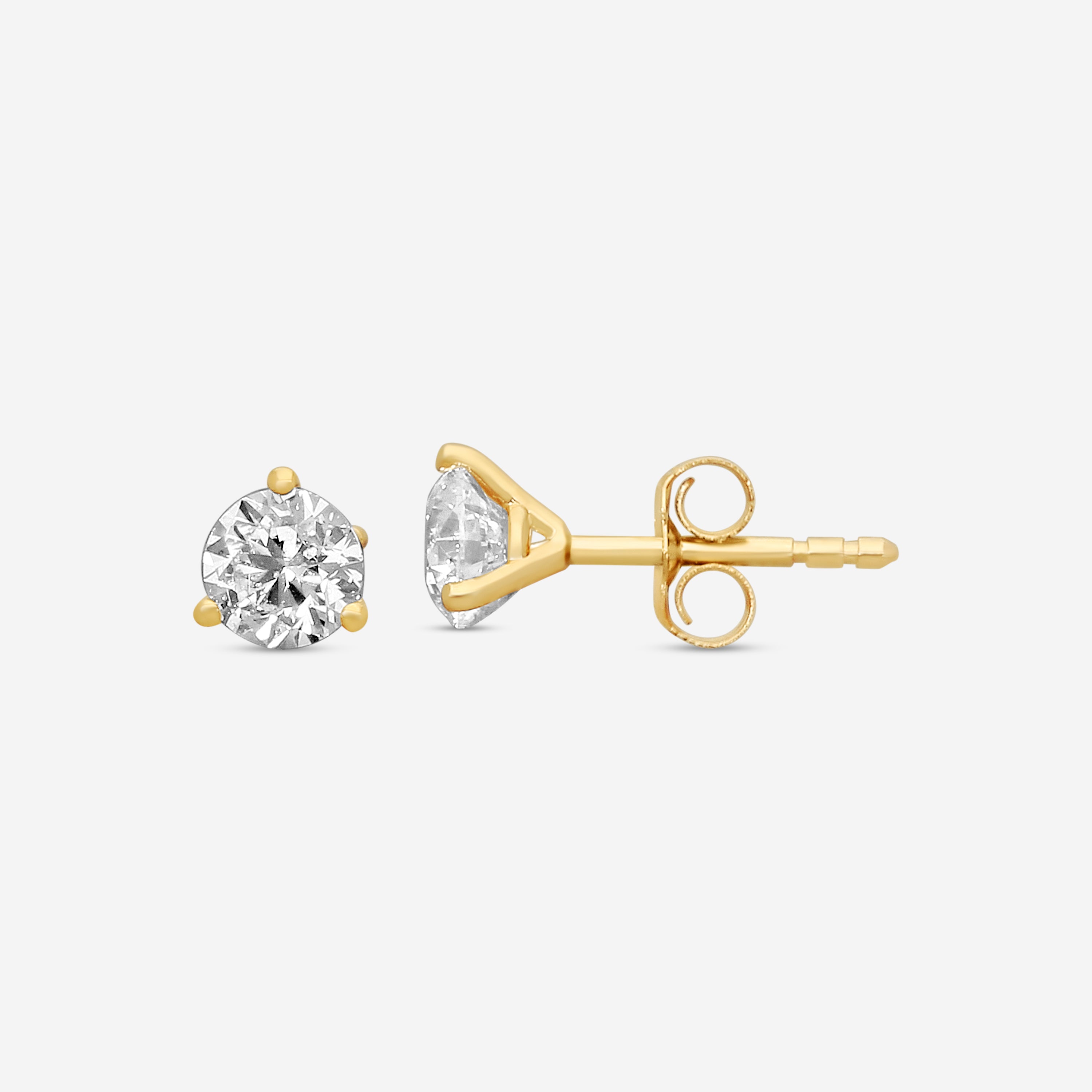 Ina Mar 14K Yellow Gold 0.75 ctw Round Diamond Martini Stud Earrings ST1001D-FY-075F — view 3