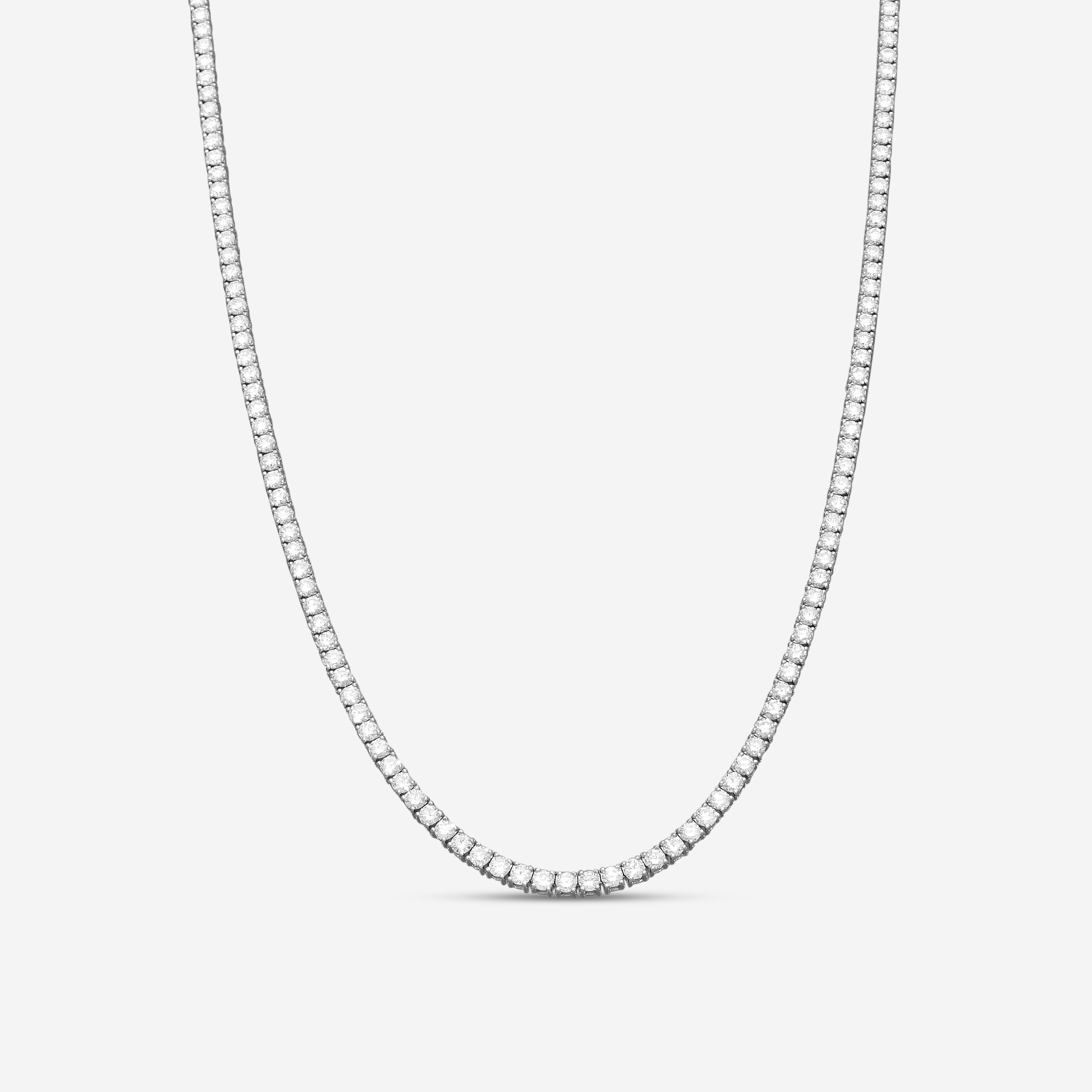 Ina Mar 14K White Gold 10.00 ctw Round Diamond 4-Prong Tennis Necklace N1197J-FW-1000F