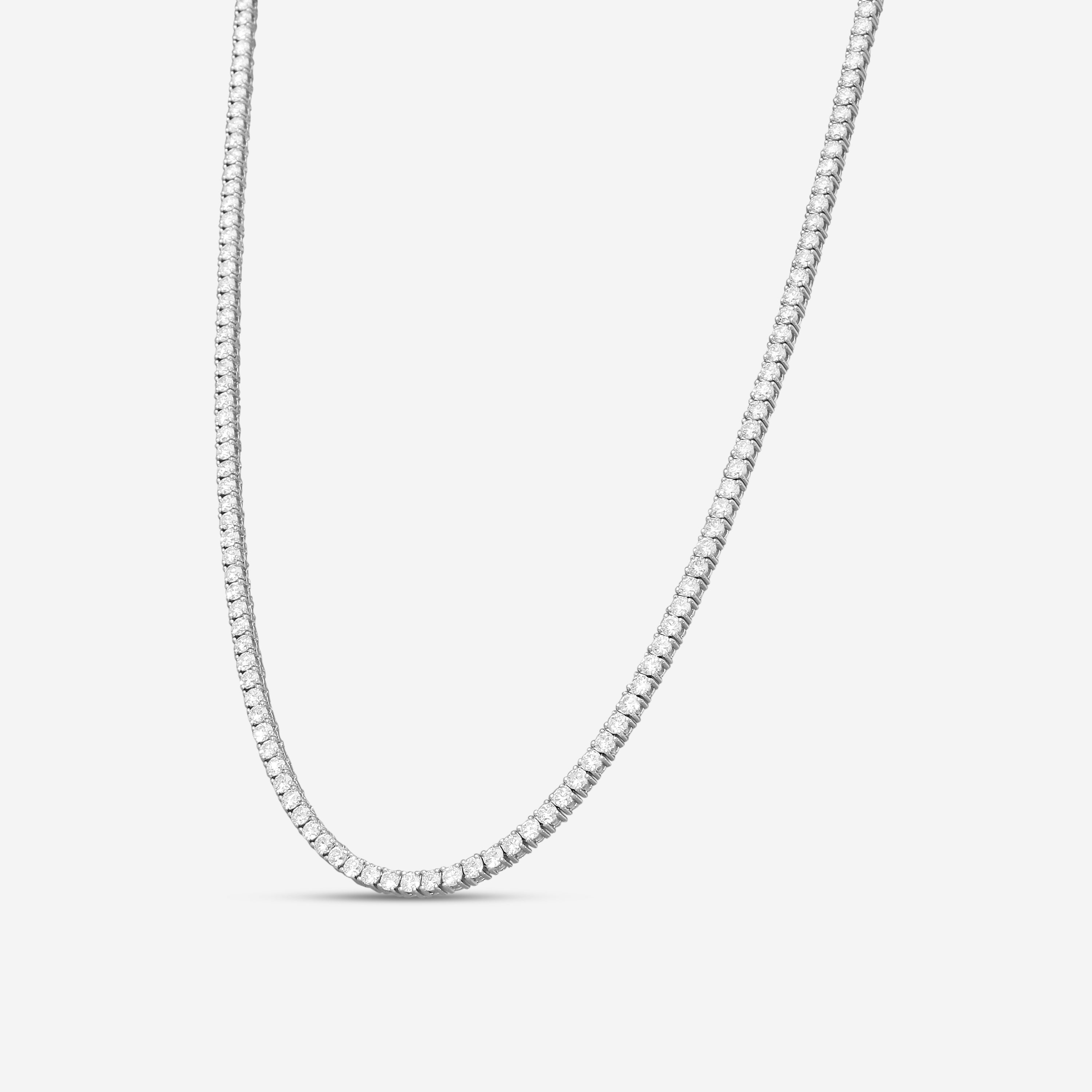 Ina Mar 14K White Gold 10.00 ctw Round Diamond 4-Prong Tennis Necklace N1197J-FW-1000F — view 2