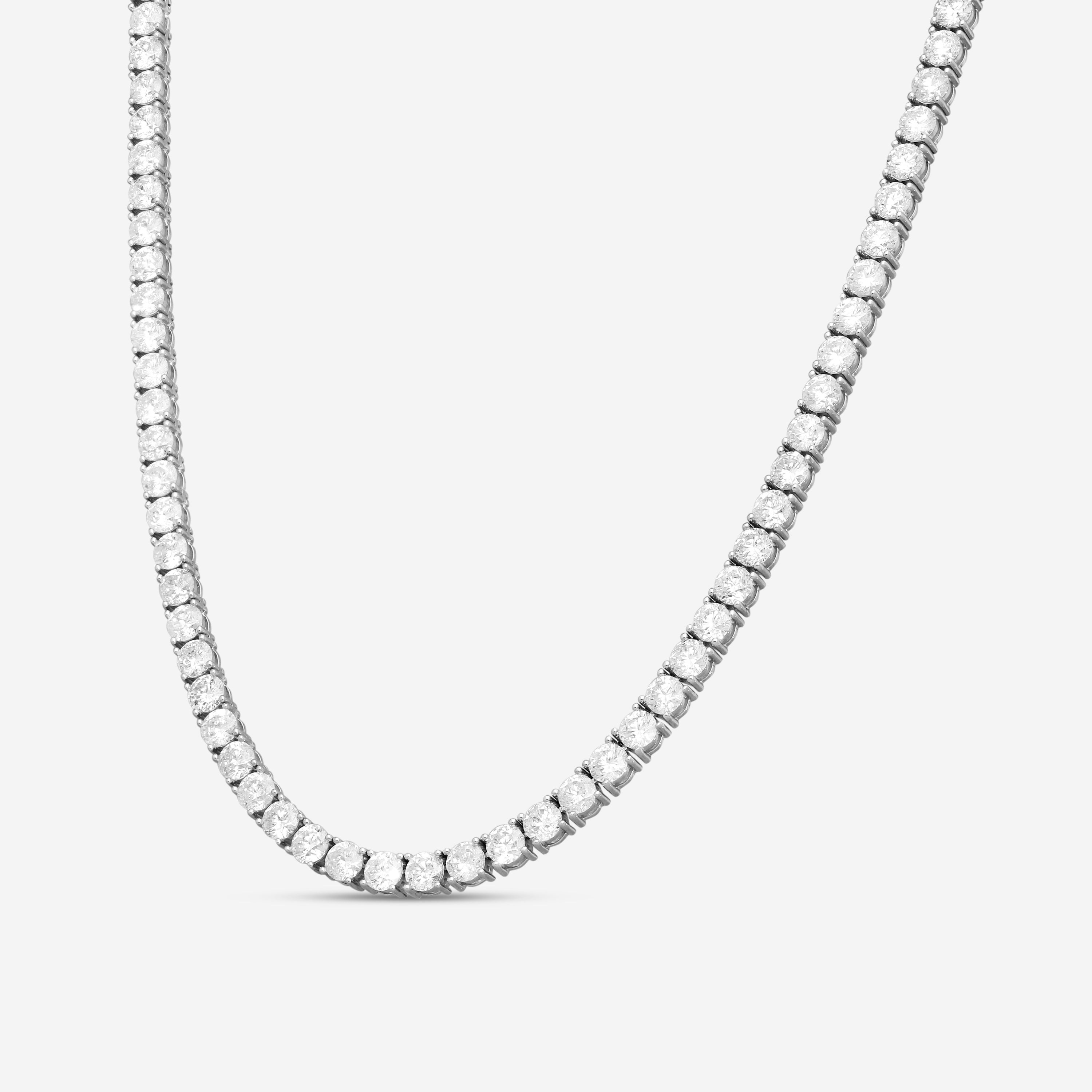Ina Mar 14K White Gold 20.00 ctw Round Diamond 4-Prong Tennis Necklace N1197L-FW-2000F — view 2