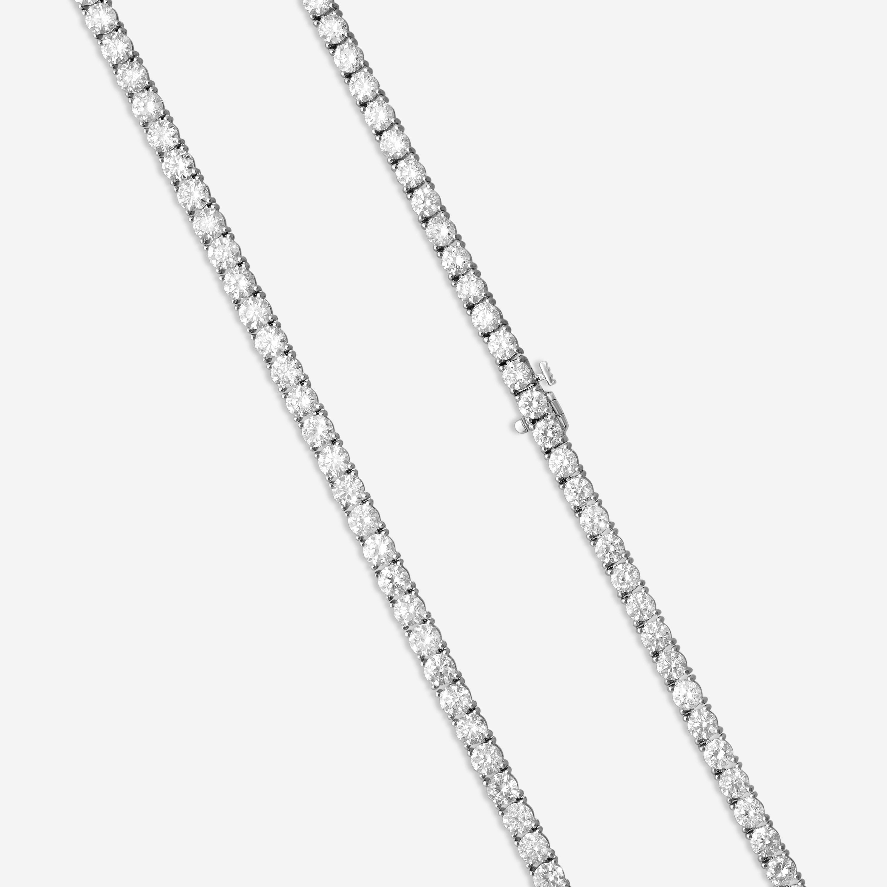 Ina Mar 14K White Gold 20.00 ctw Round Diamond 4-Prong Tennis Necklace N1197L-FW-2000F — view 4