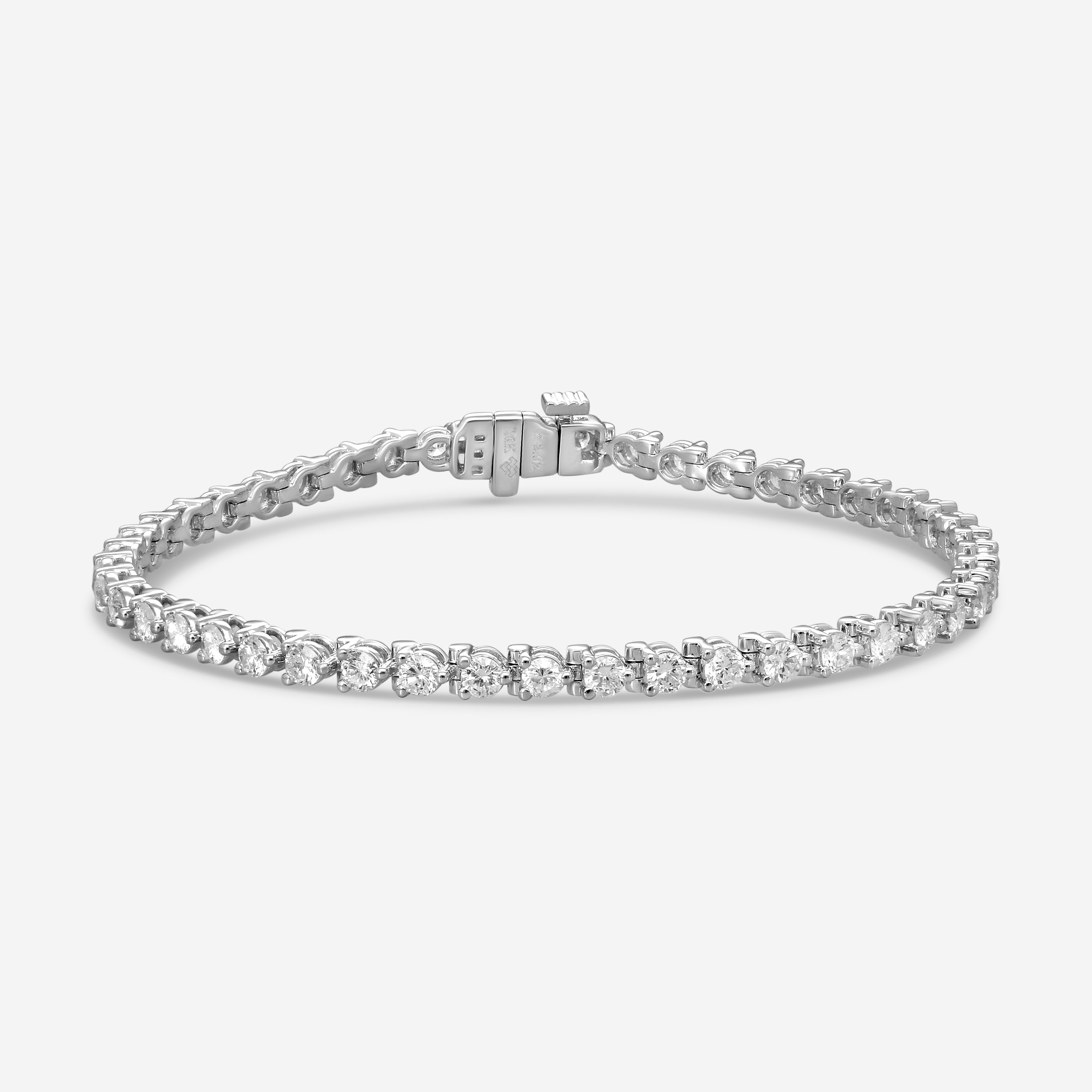 Ina Mar 14K White Gold 3.00 ctw Round Diamond Martini Tennis Bracelet B1076C-FW-300F