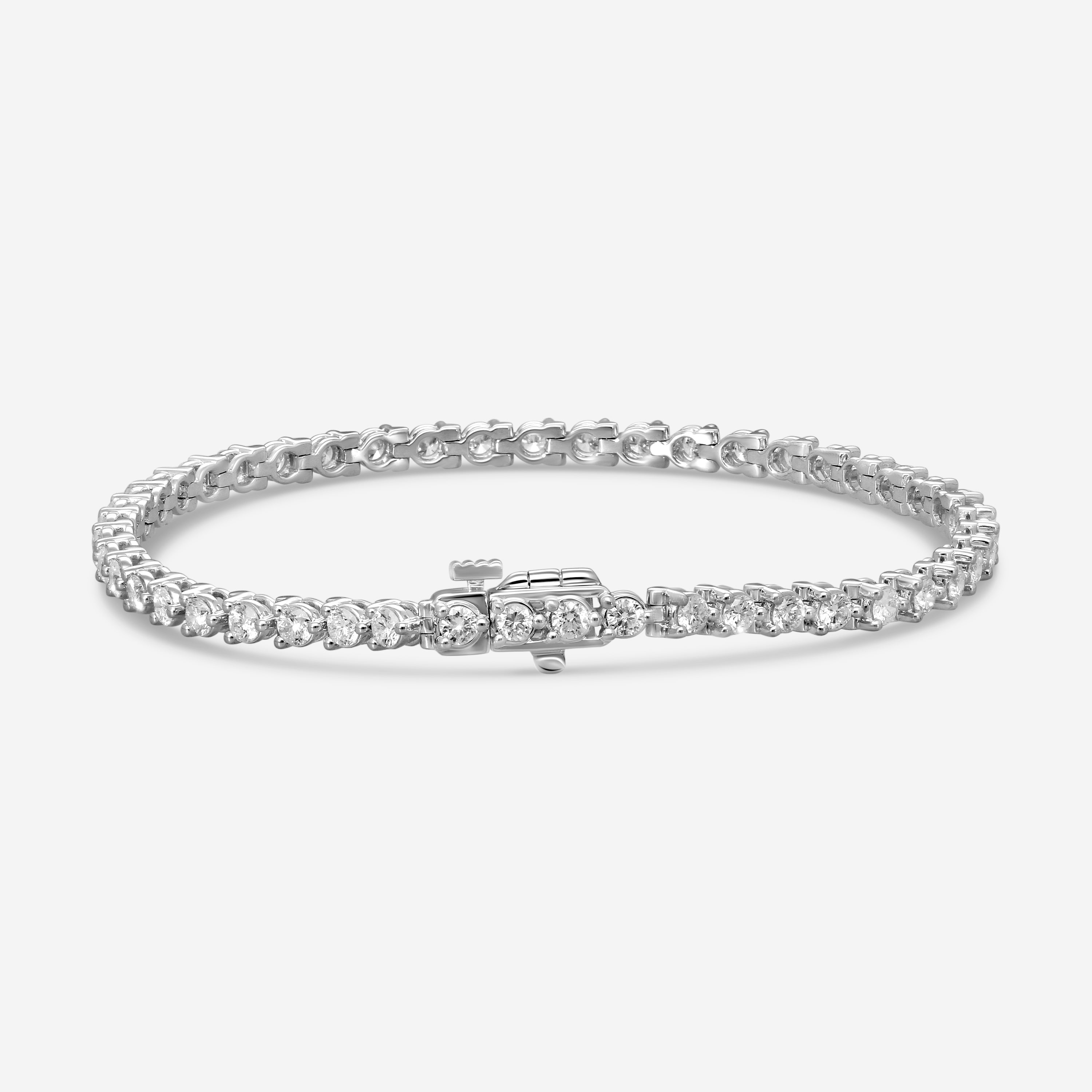 Ina Mar 14K White Gold 3.00 ctw Round Diamond Martini Tennis Bracelet B1076C-FW-300F — view 2
