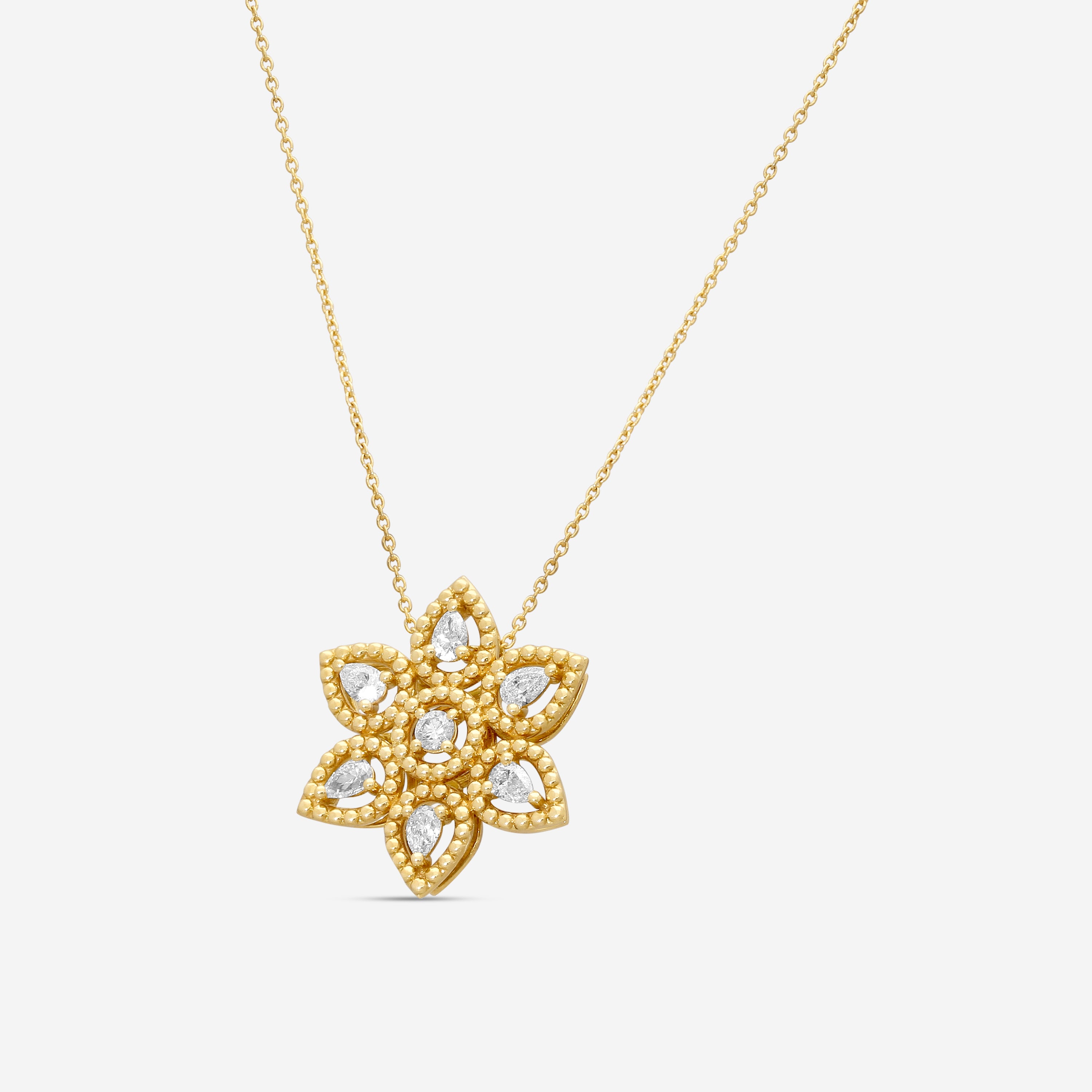 Roberto Coin Dolcetto 18K Yellow Gold Diamond Star Pendant Necklace 111493AYCHX0 — view 2