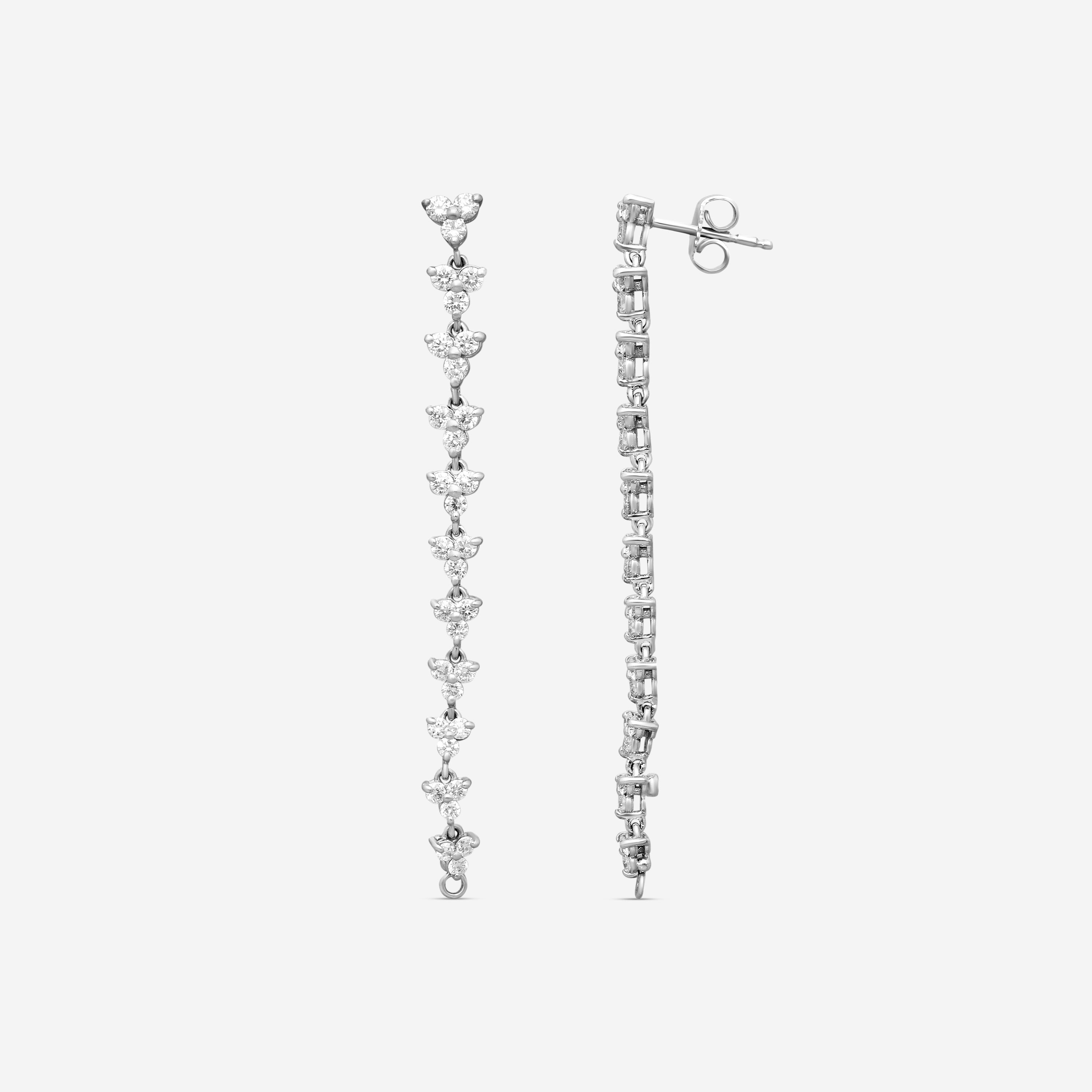 Roberto Coin 18K White Gold Diamond Convertible Drop Earrings 111449AWERX0 — view 3